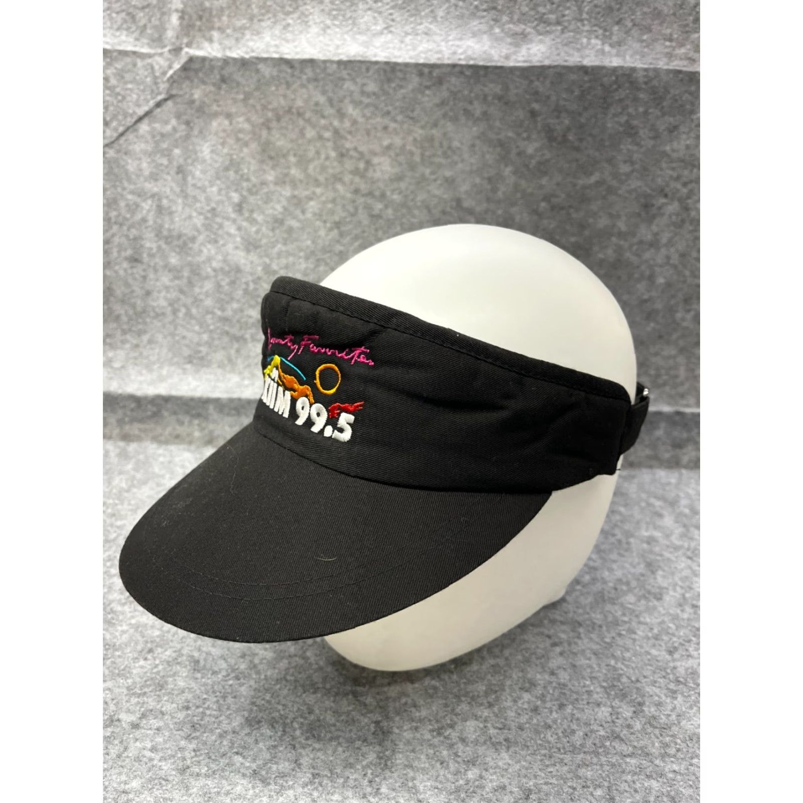 Vintage KIIM 99.5 Country Favorite Hat Cap Visor Fitted Adult Black One Size Polyester Size ONE SIZE - 4 Thumbnail
