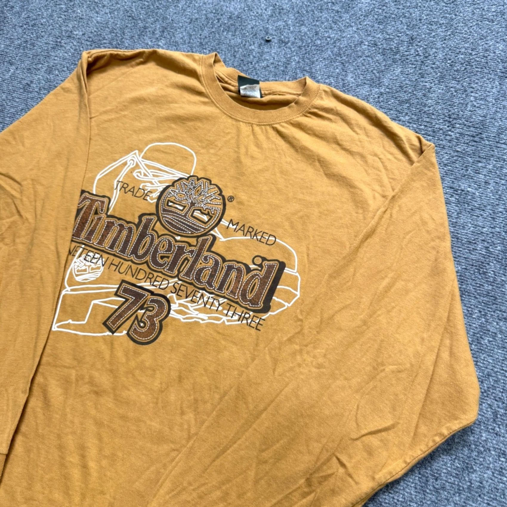 Timberland VINTAGE Timberland T-shirt XL Long-sleeve Made In USA Yellow Y2K Embroidered Mens Size US XL / EU 56 / 4 - 2 Thumbnail