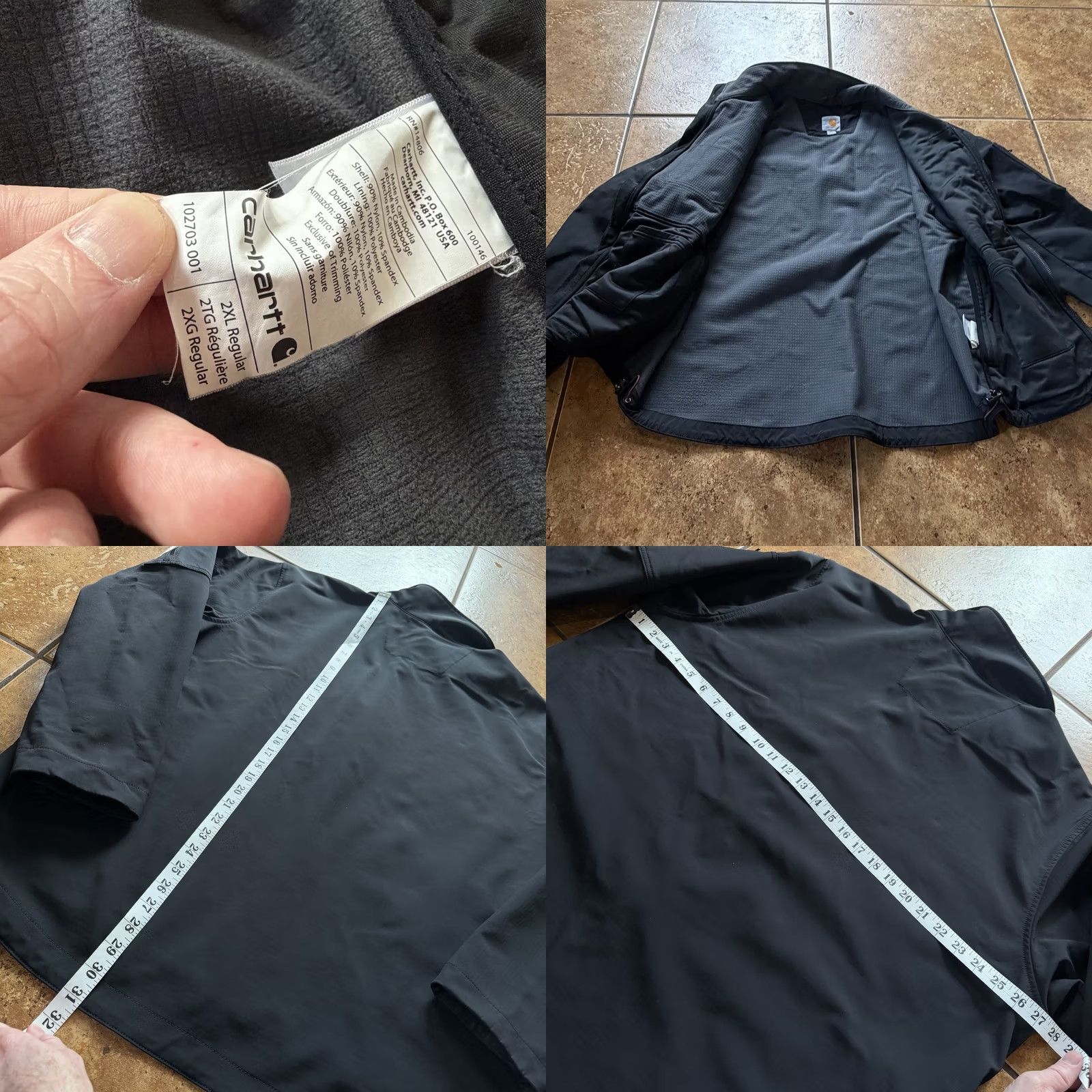 Carhartt Carhartt Men’s Rough Cut Soft Shell Full Zip Jacket 2XL Black 102703 001 Jacket Mens Size US XXL / EU 58 / 5 - 8 Thumbnail