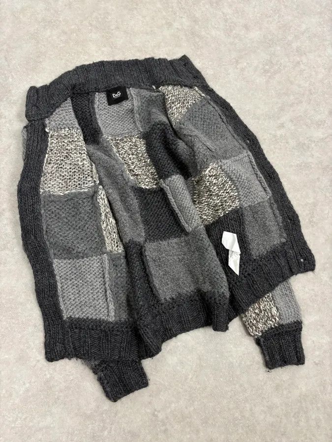 Dolce & Gabbana AW2010 Dolce & Gabbana Grey Patchwork Wool Cardigan Size US L / EU 52-54 / 3 - 7 Thumbnail