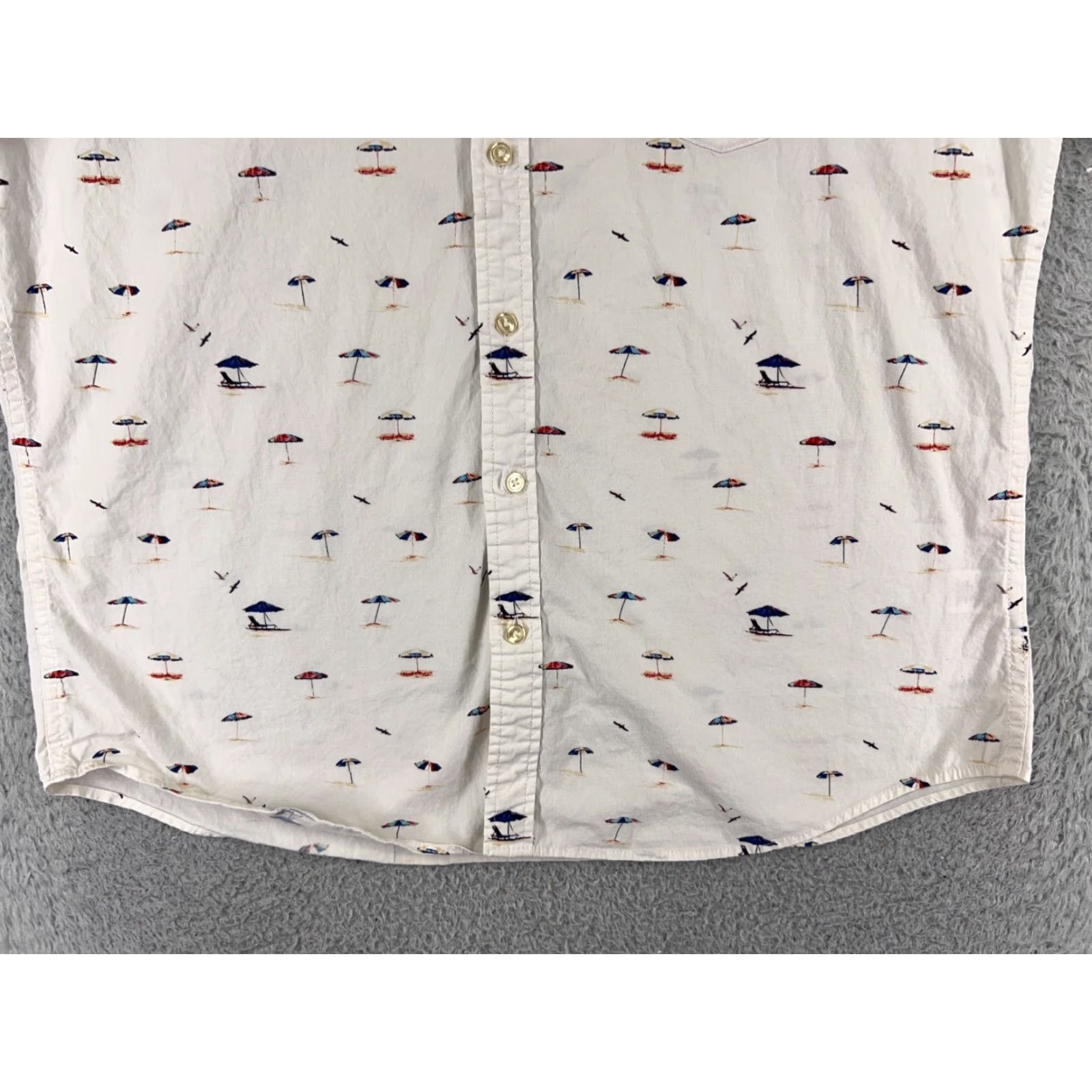 Vintage Sonoma Shirt Adult Large White Beach Umbrella All Over Print Button Up Cotton Mens Size US L / EU 52-54 / 3 - 5 Thumbnail