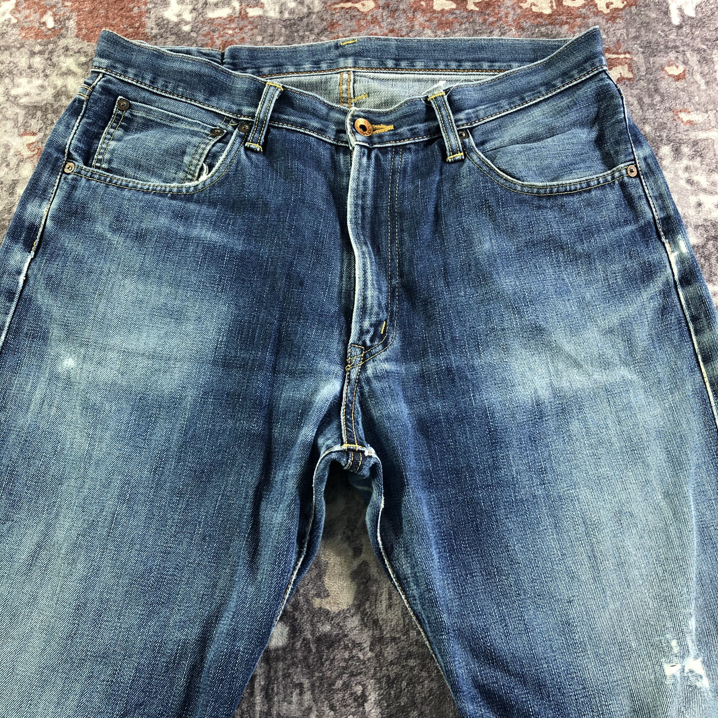 Edwin Vintage Blue Wash Edwin 505 Selvedge Jeans-JM3611 Size US 35 - 3 Thumbnail