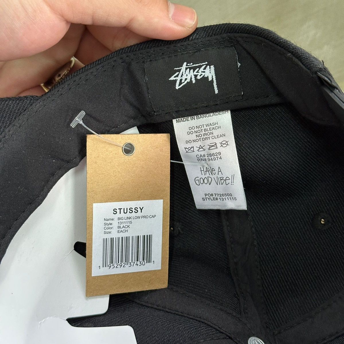 Stussy STUSSY BIG LINK LOW PRO CAP - BLACK Size ONE SIZE - 5 Thumbnail