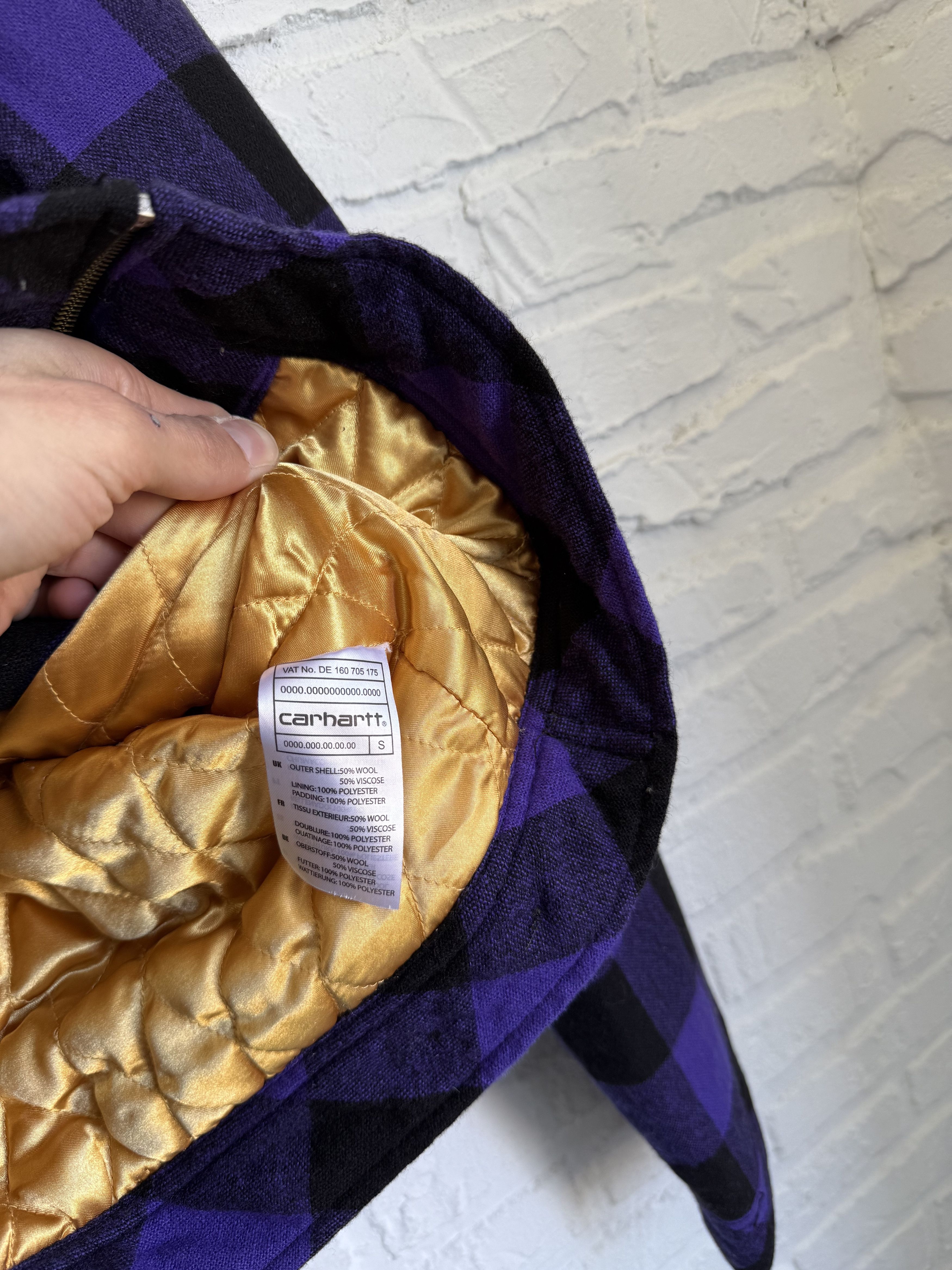 Carhartt Vintage Carhartt Purple Buffalo Plaid Quilted Wool Jacket Size US S / EU 44-46 / 1 - 3 Thumbnail