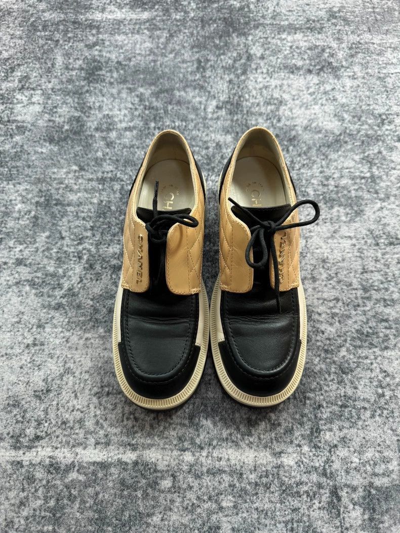 Chanel Chanel Metal Logo Oxford Shoes -2505 Size US 7.5 / EU 40-41 - 2 Thumbnail