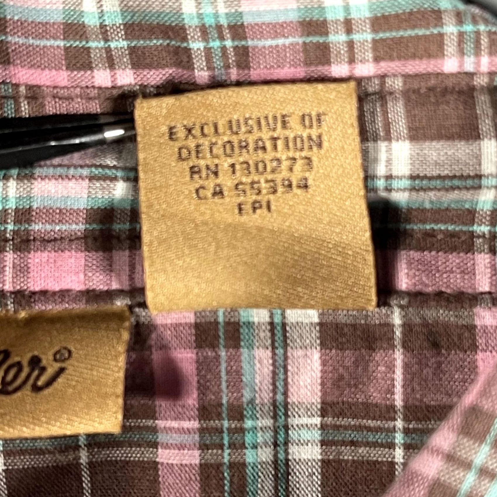 Wrangler VINTAGE Wrangler Shirt Womens 2XL Brown Pink Plaid Western Pearl Snap Long Sleeve Cowboy Size XXL / US 16-18 / IT 52-54 - 6 Thumbnail