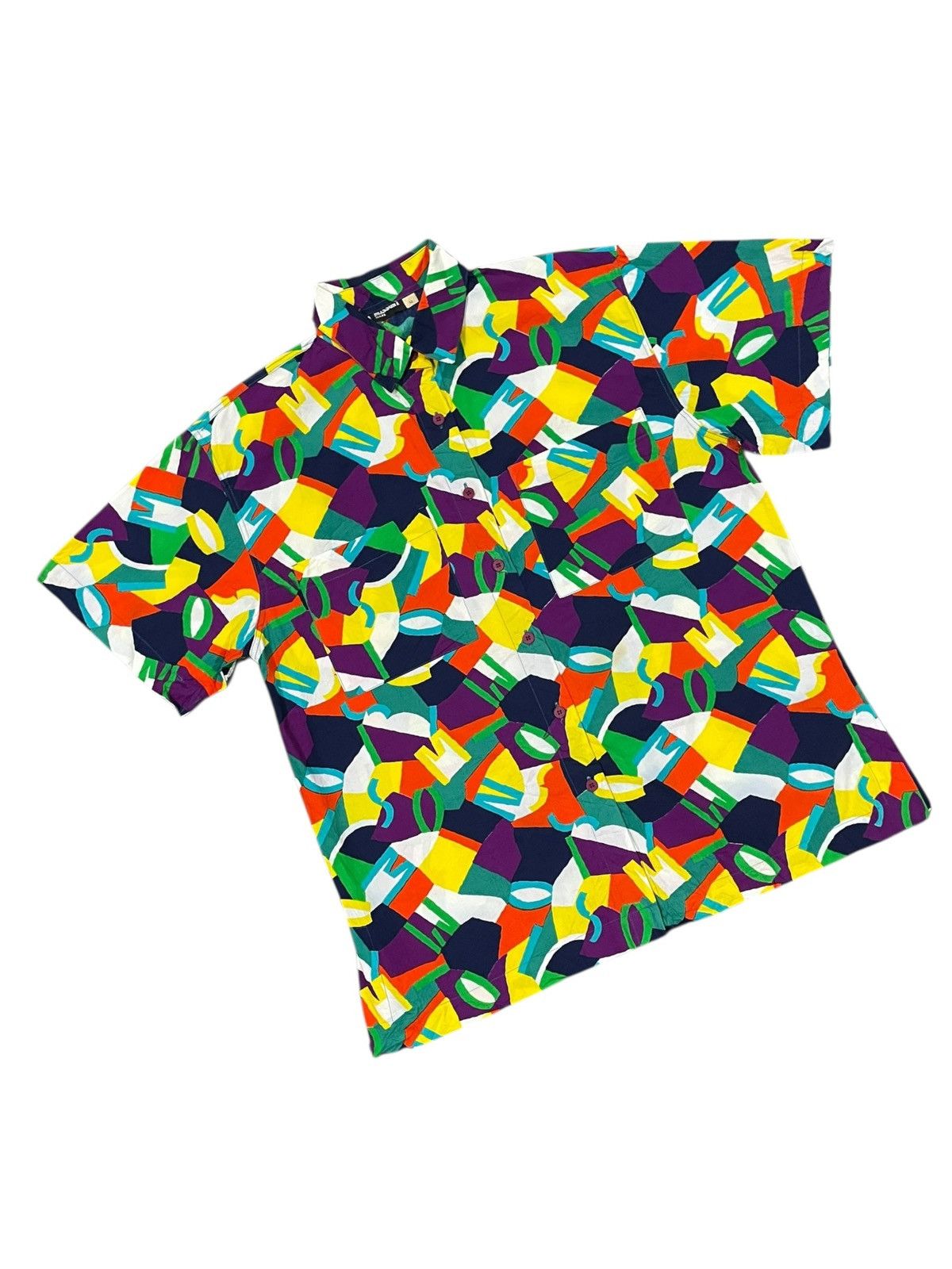 Missoni Missoni Mare Vintage 90s Alphabetical Abstract Art Shirts Size US XL / EU 56 / 4 - 5 Thumbnail