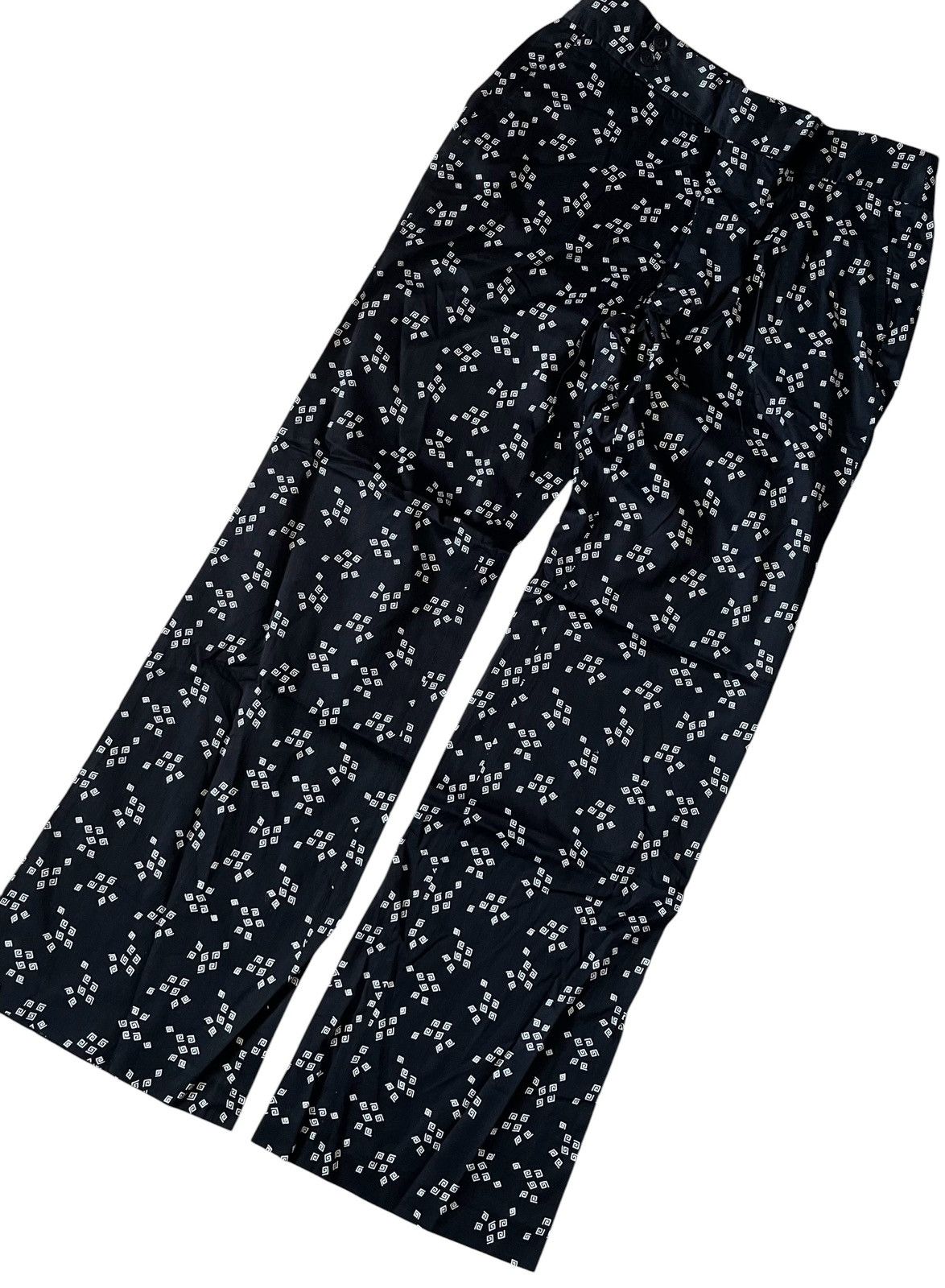 Comme des Garcons Cdg cdg printed flared wideleg black trousers Size US 29 - 2 Thumbnail