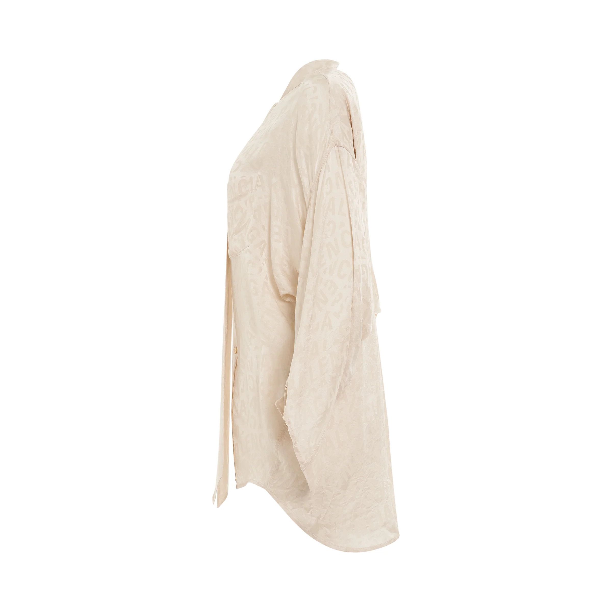 Balenciaga o1bcso1str1124 Twisted Swing Blouse in Dusty Ivory Size S / US 4 / IT 40 - 4 Thumbnail