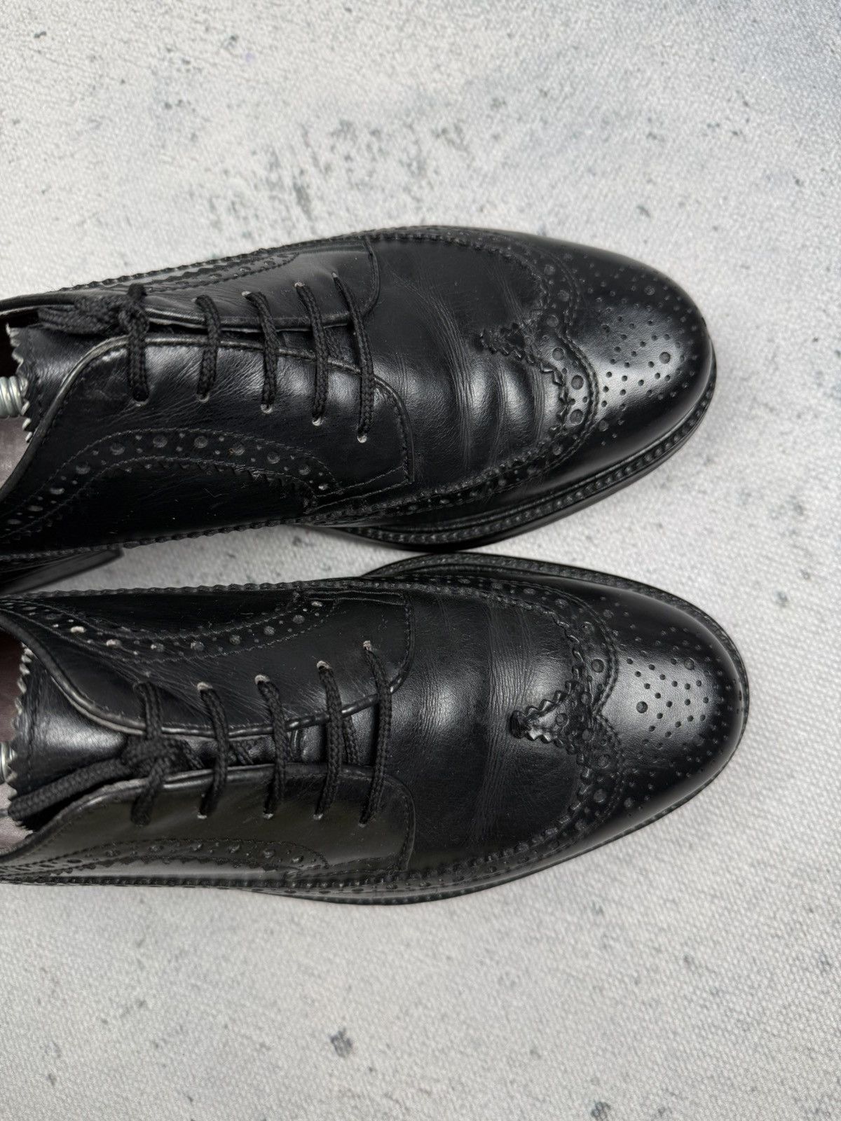 Bally Bally Black Italy Leather Wingtip Brogue Derby Shoes Size 43 Size US 10 / EU 43 - 11 Thumbnail