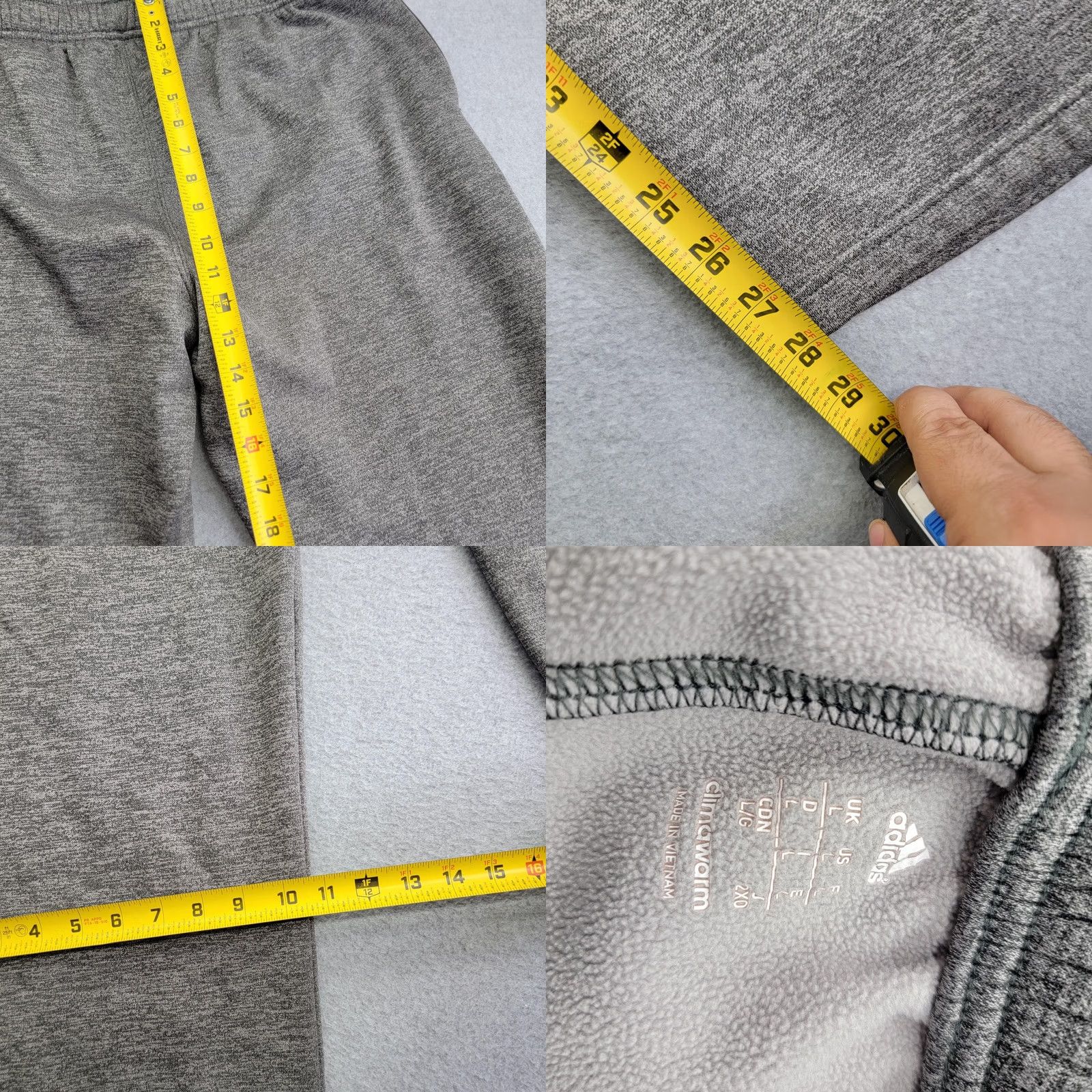 Adidas Adidas Pants Mens Large Gray Climawarm Fleece Lined Zip Pocket Athletic AH6273 Size US 33 - 8 Thumbnail