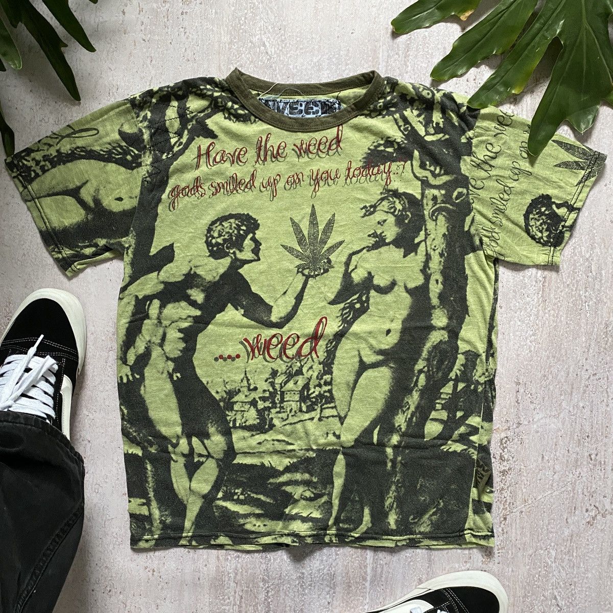 Other VINTAGE Y2K WEED ADAM AND EVE AMAZING ART HUMOR TEE 214 Size US M / EU 48-50 / 2 - 5 Thumbnail