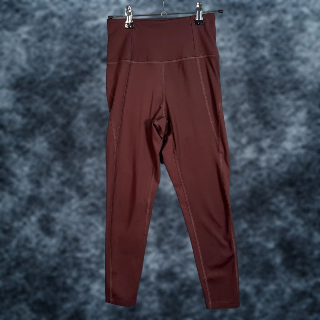 Girlfriend Collective Girlfriend Collective Womens XS High-Waisted Leggings Maroon Red Compression Polyester Spandex Recycled Polyester Activewear Size 26" / US 2 / IT 38 - 1 Thumbnail