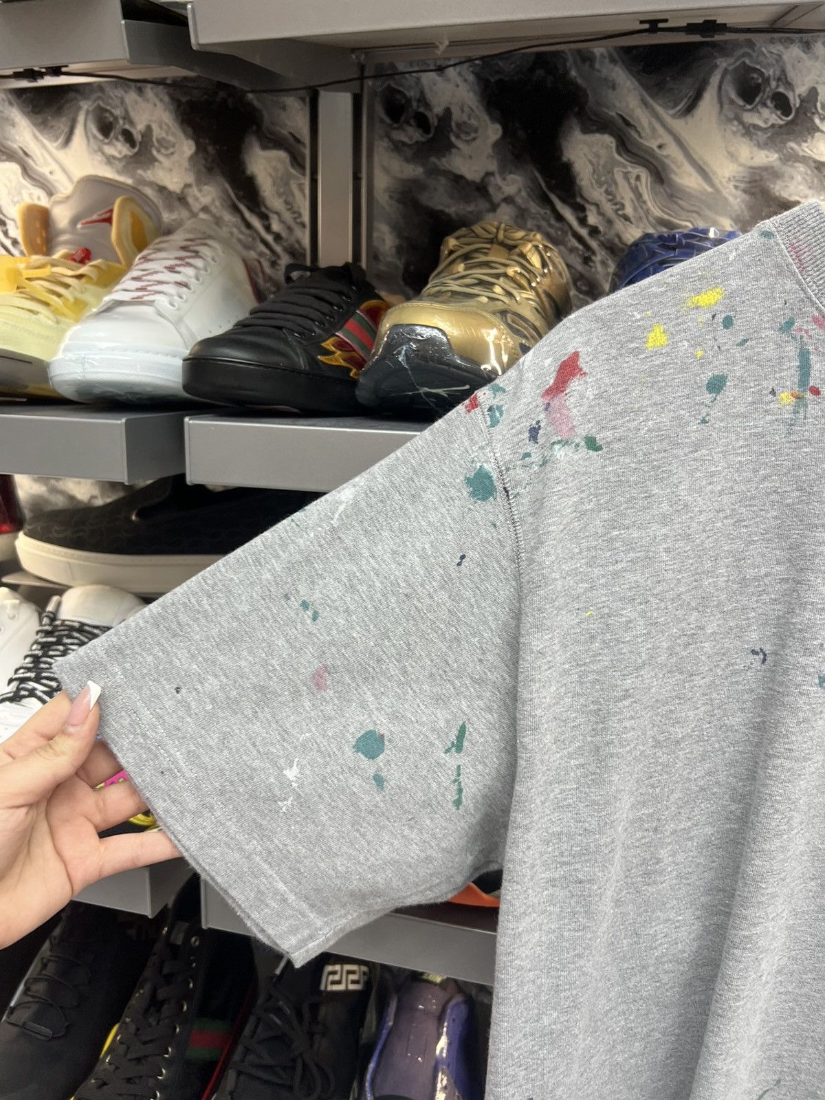 Dior Dior Grey Paint Splatter Tee Size US XL / EU 56 / 4 - 4 Thumbnail