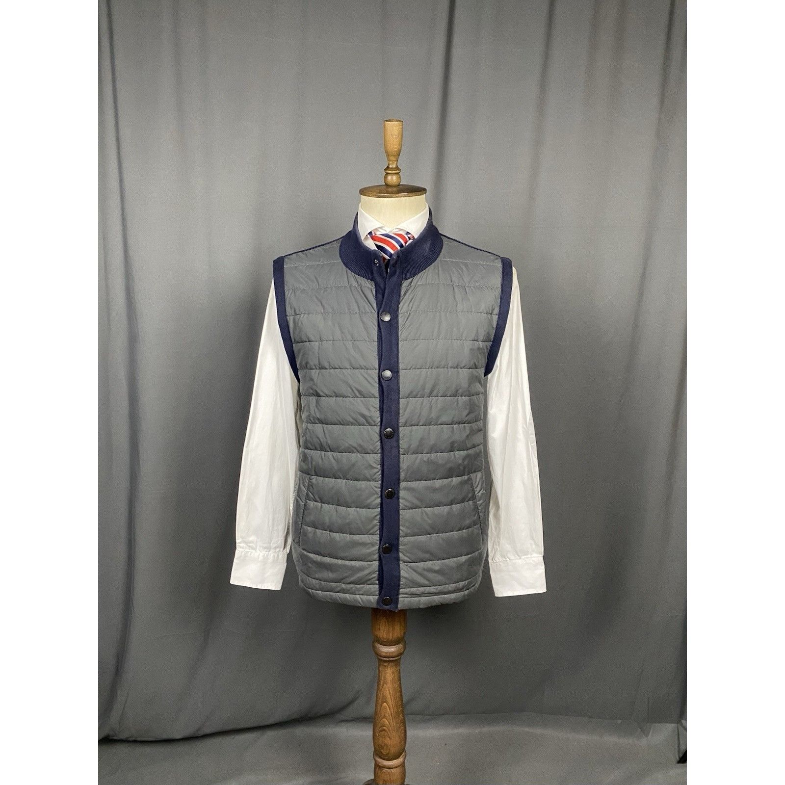 Barbour Barbour Men's Gray Blue Quilted Vest Gilet Size 2XL Size US XXL / EU 58 / 5 - 3 Thumbnail