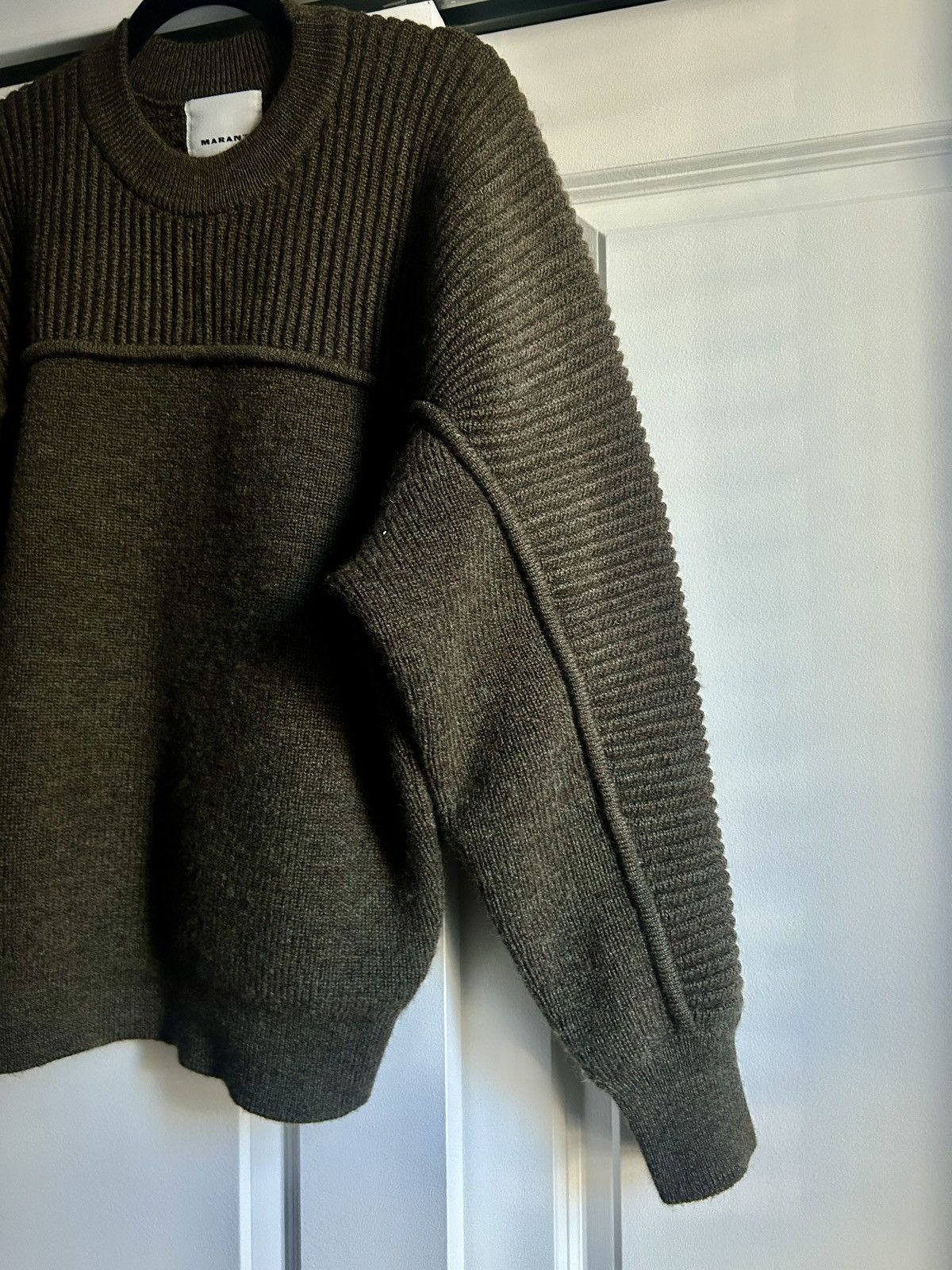 Isabel Marant Alcolin ribbed wool sweater green/khaki Size US M / EU 48-50 / 2 - 2 Thumbnail