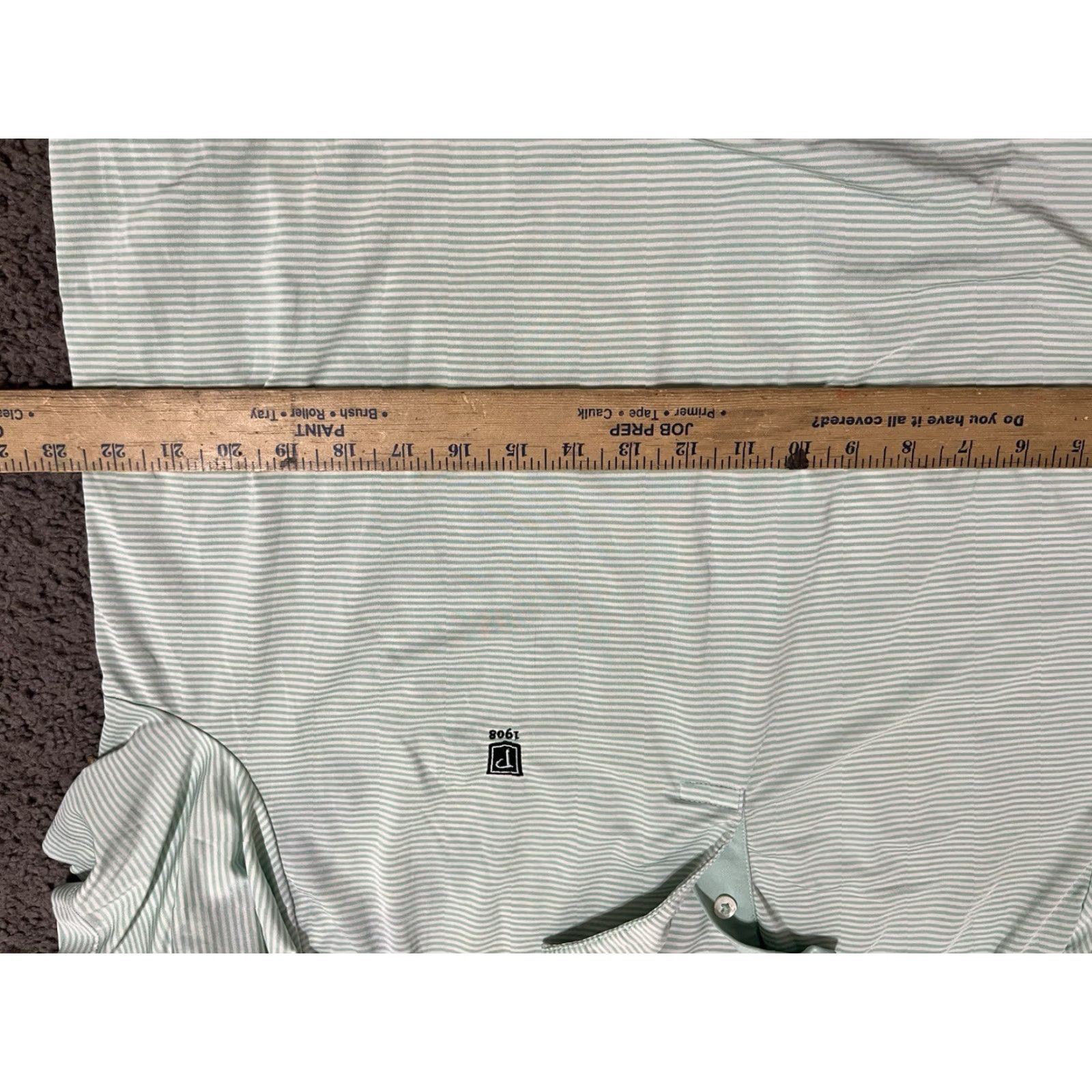 Ralph Lauren VINTAGE Ralph Lauren RLX Polo Golf Shirt Green & White Striped Mens L Polo Shirt Size US L / EU 52-54 / 3 - 6 Thumbnail