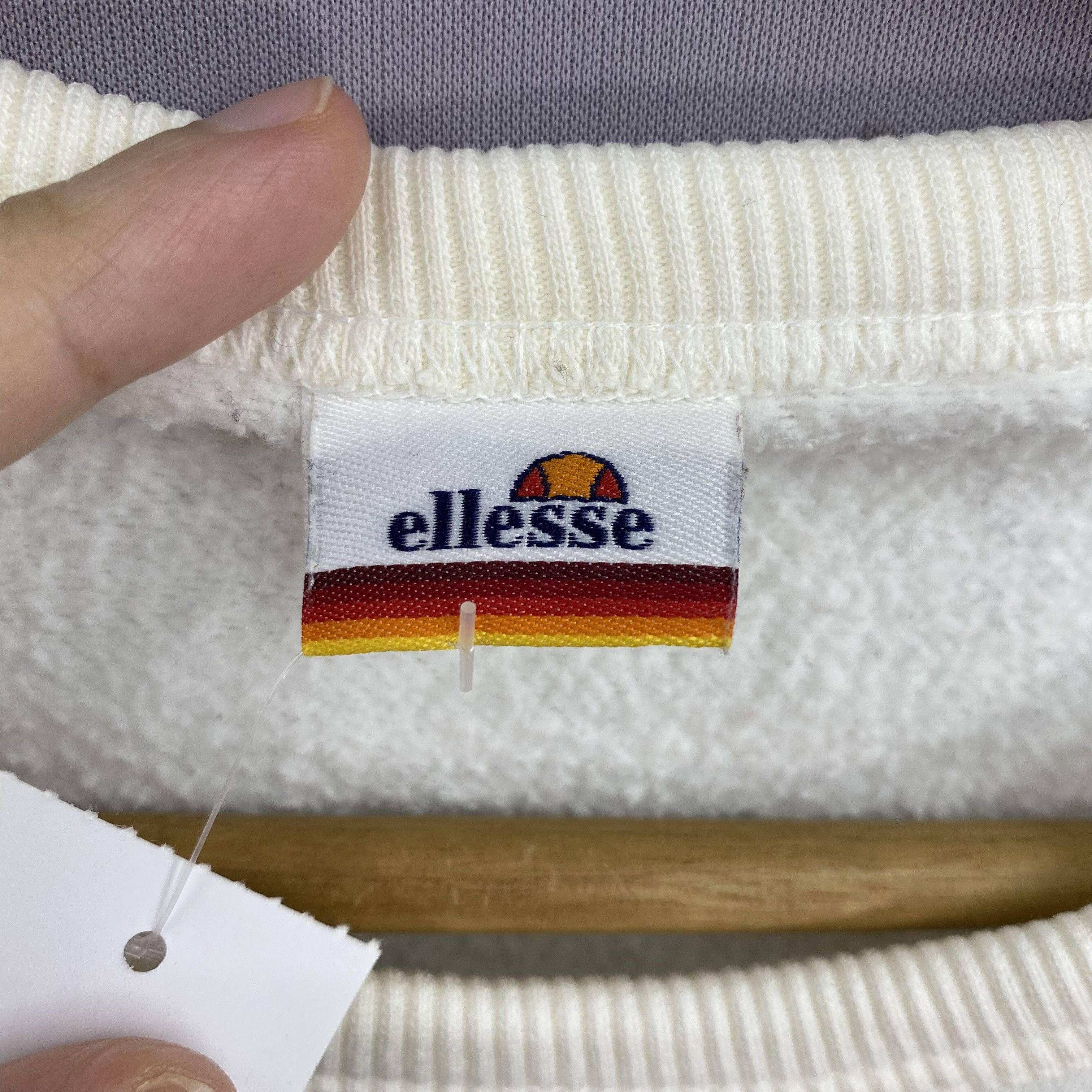 Ellesse Vintage 90s Ellesse Striped Sweater Spellout Logo Jumper Size S / US 4 / IT 40 - 9 Thumbnail