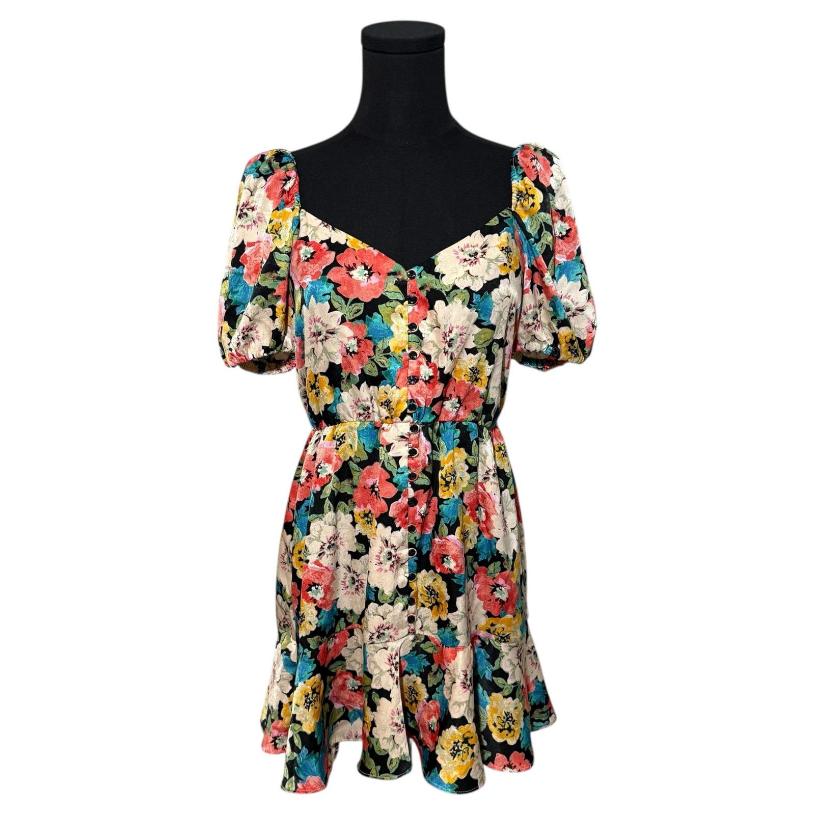 strapless open back dress Zara Floral Dress- Pink/Red – Evolution On Gladstone main image 0