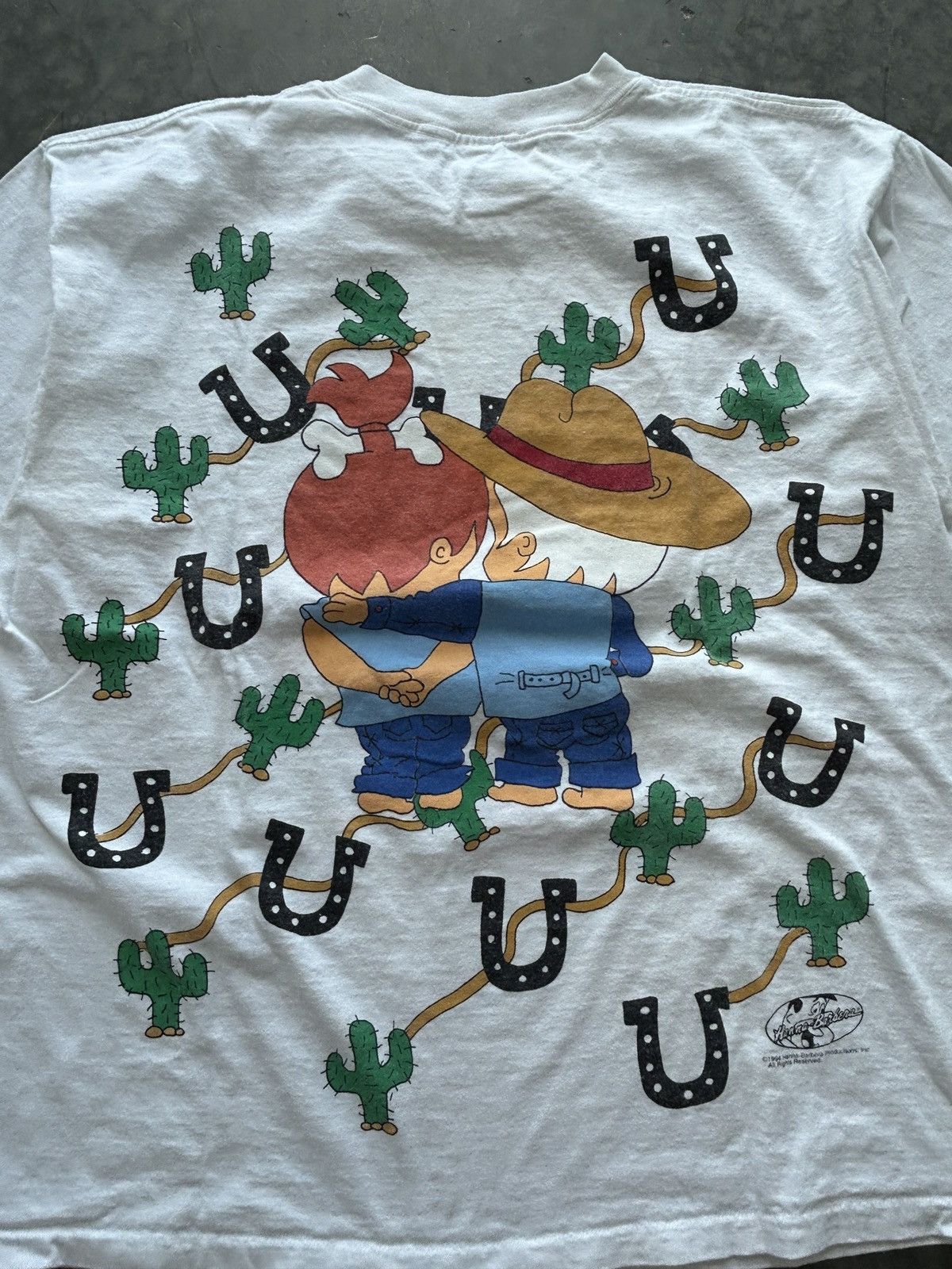 Vintage Vintage 90s Bam Bam and Pebbles Flintstones AOP Graphic Tee Size US XL / EU 56 / 4 - 9 Thumbnail