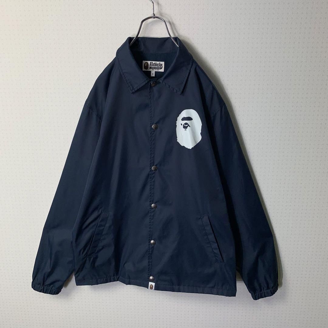 image of Bape College Coach Jacket in Navy, Men's (Size Small)