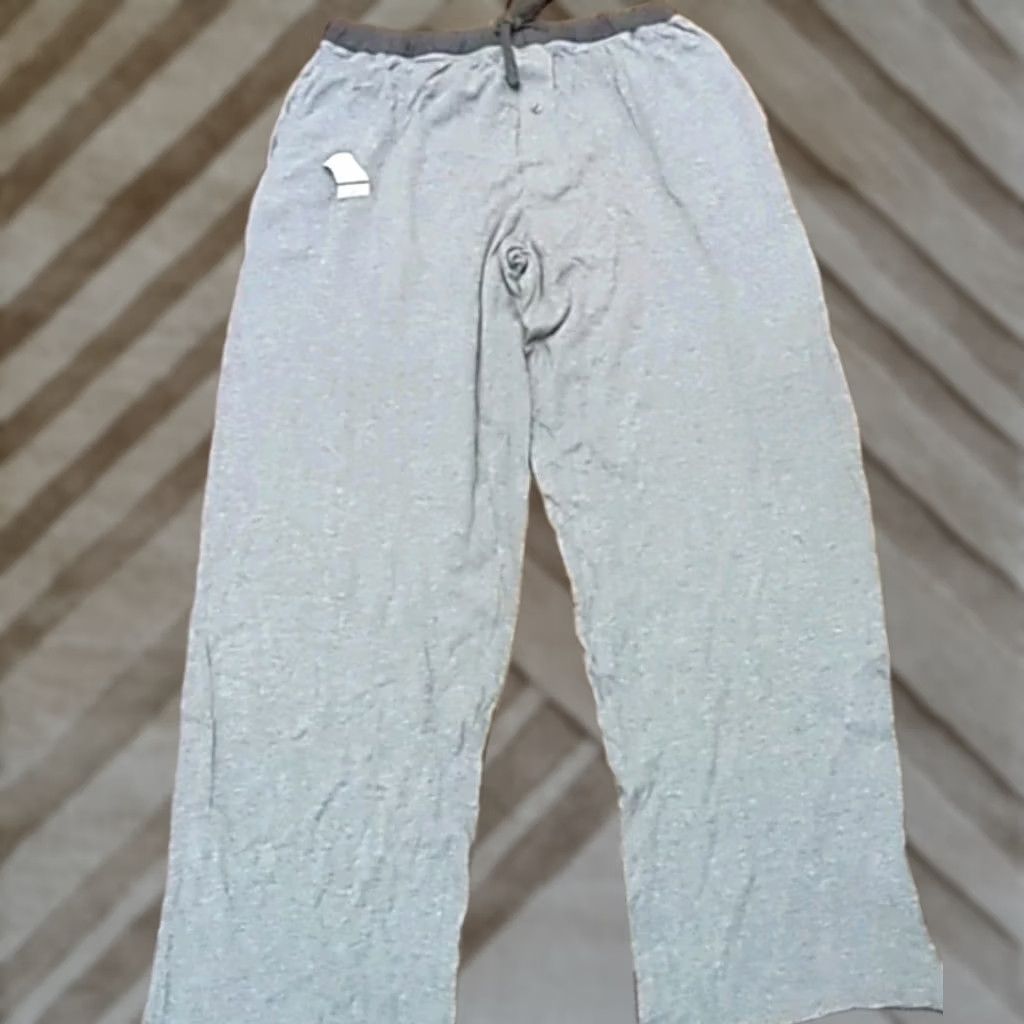 Hanes Hanes Men L Solid Knit Sleep Pajama Lounge Pants Drawstring Gray Size US 33 - 1 Thumbnail