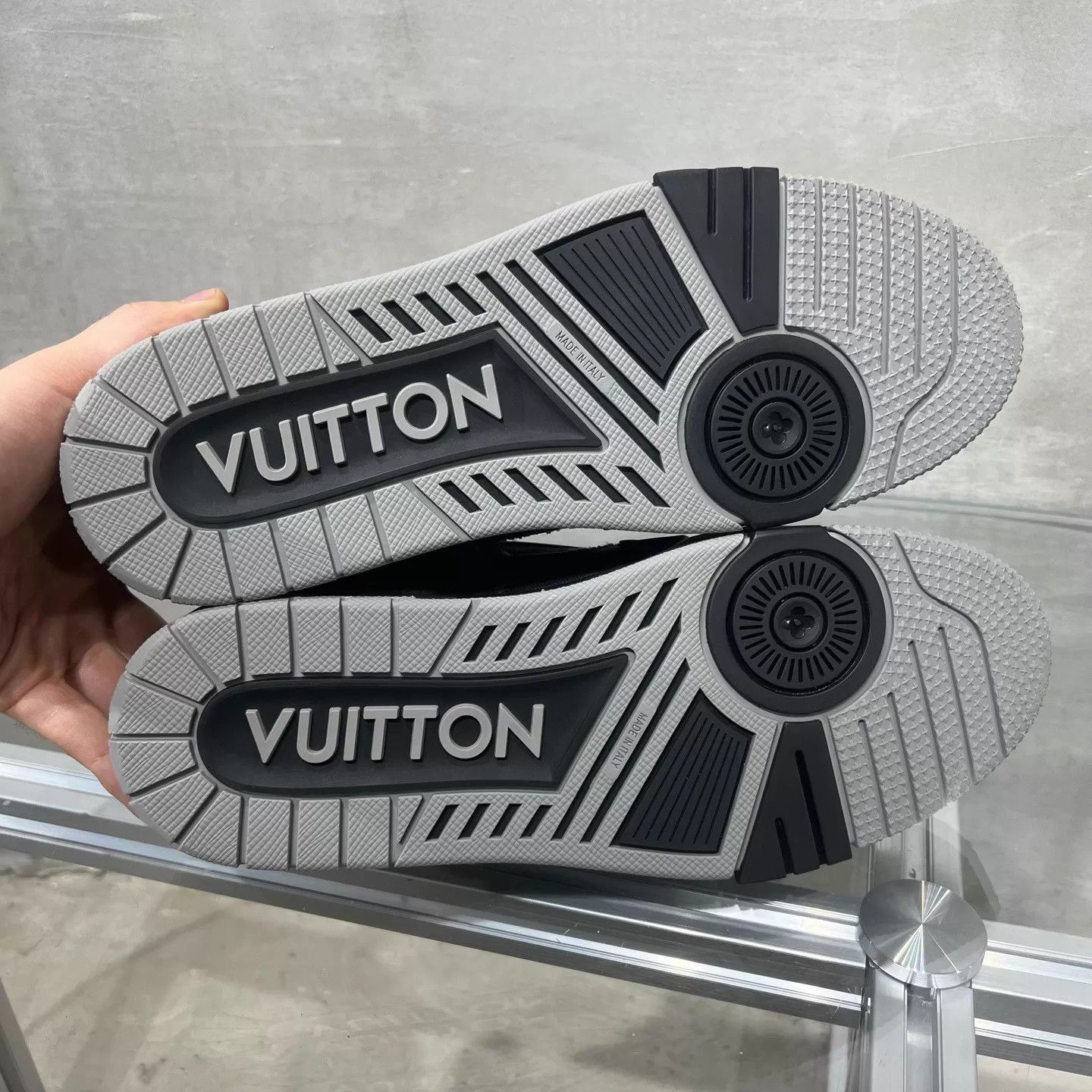 Louis Vuitton LV Trainer Distressed Black Denim Allover Print UK8 Size US 9 / EU 42 - 8 Thumbnail