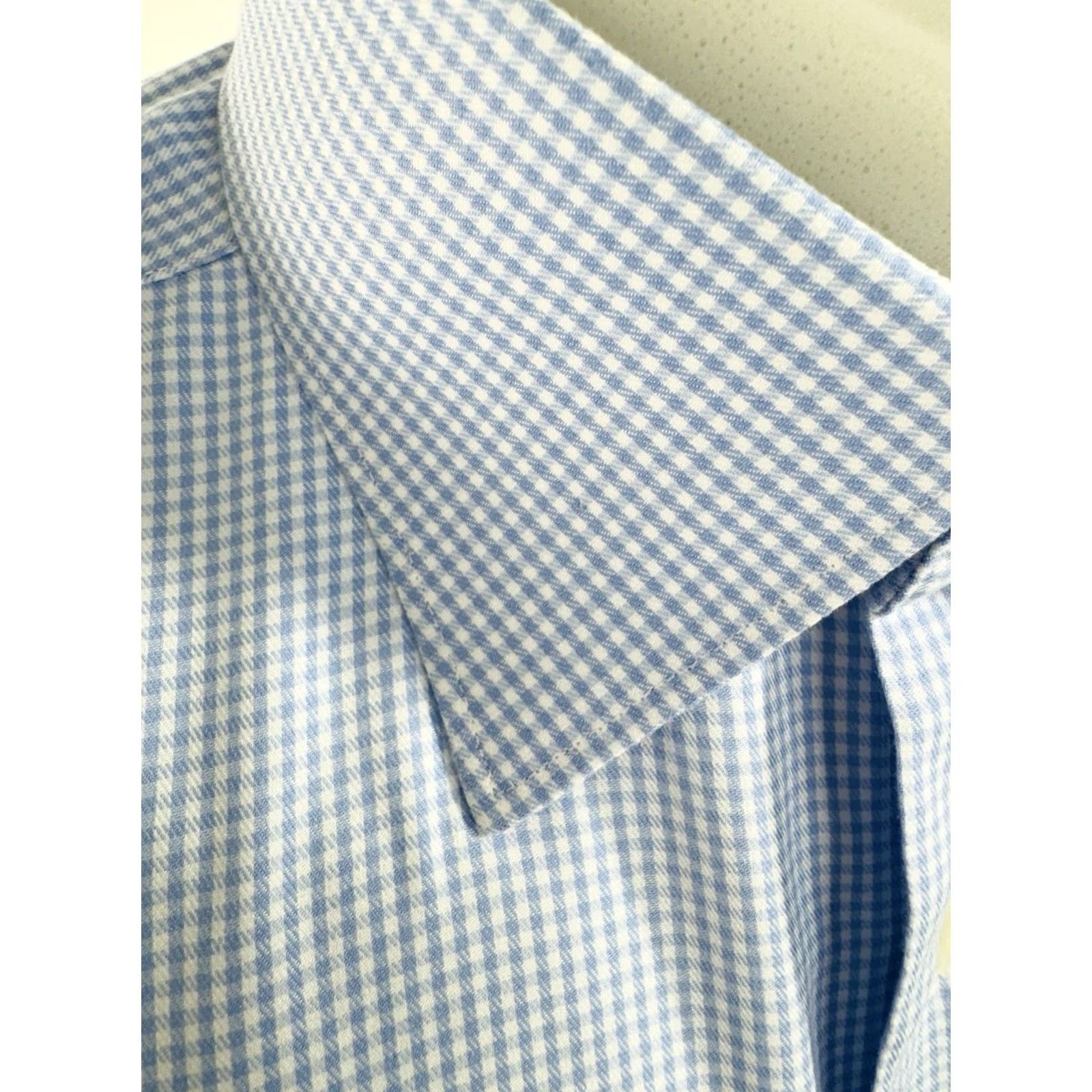 Suitsupply SUIT SUPPLY Dress Shirt Plaid Traveller Slim Fit Blue White Mens 15 3/4 Long Sleeve Button-Up Collared Size 42R - 2 Thumbnail