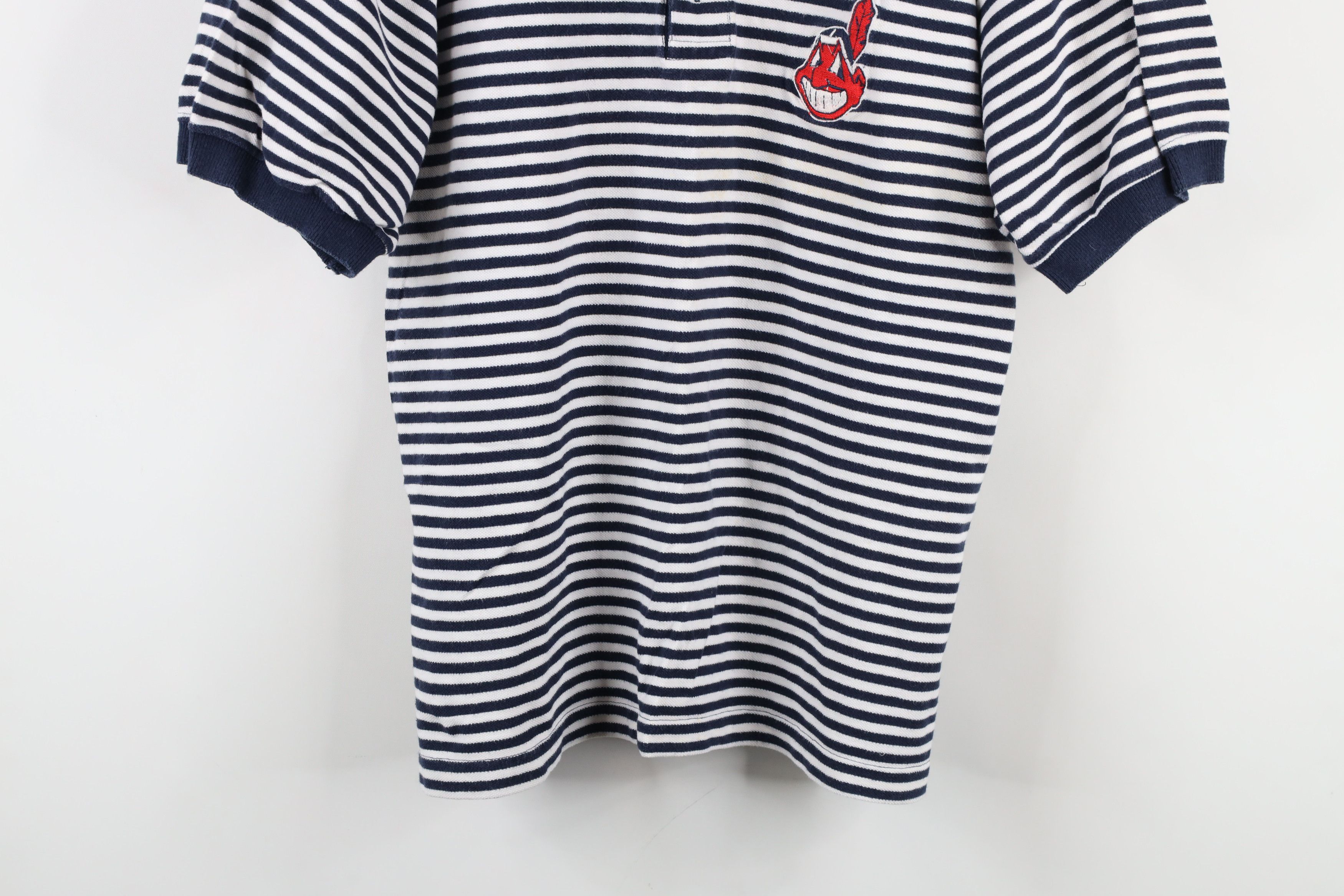 Vintage Vintage 90s Wahoo Cleveland Indians Baseball Polo Striped Size US M / EU 48-50 / 2 - 3 Thumbnail