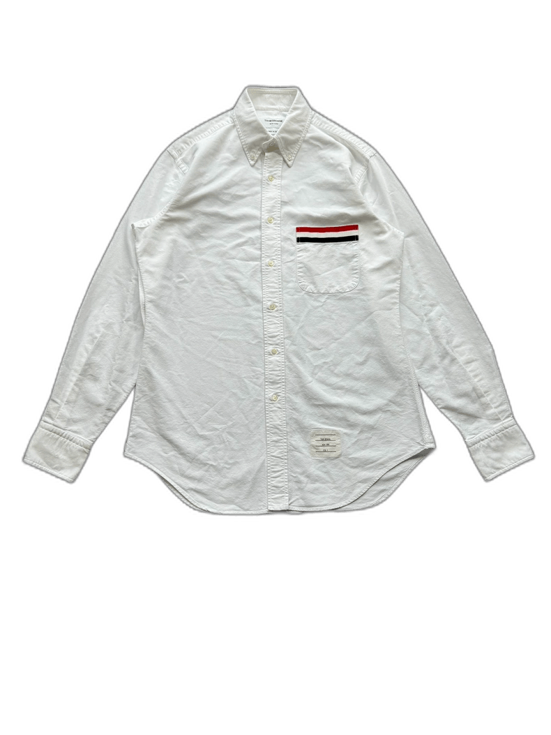 Thom Browne Thom Browne White Pocket Stripe Shirt Size US M / EU 48-50 / 2 - 1 Thumbnail