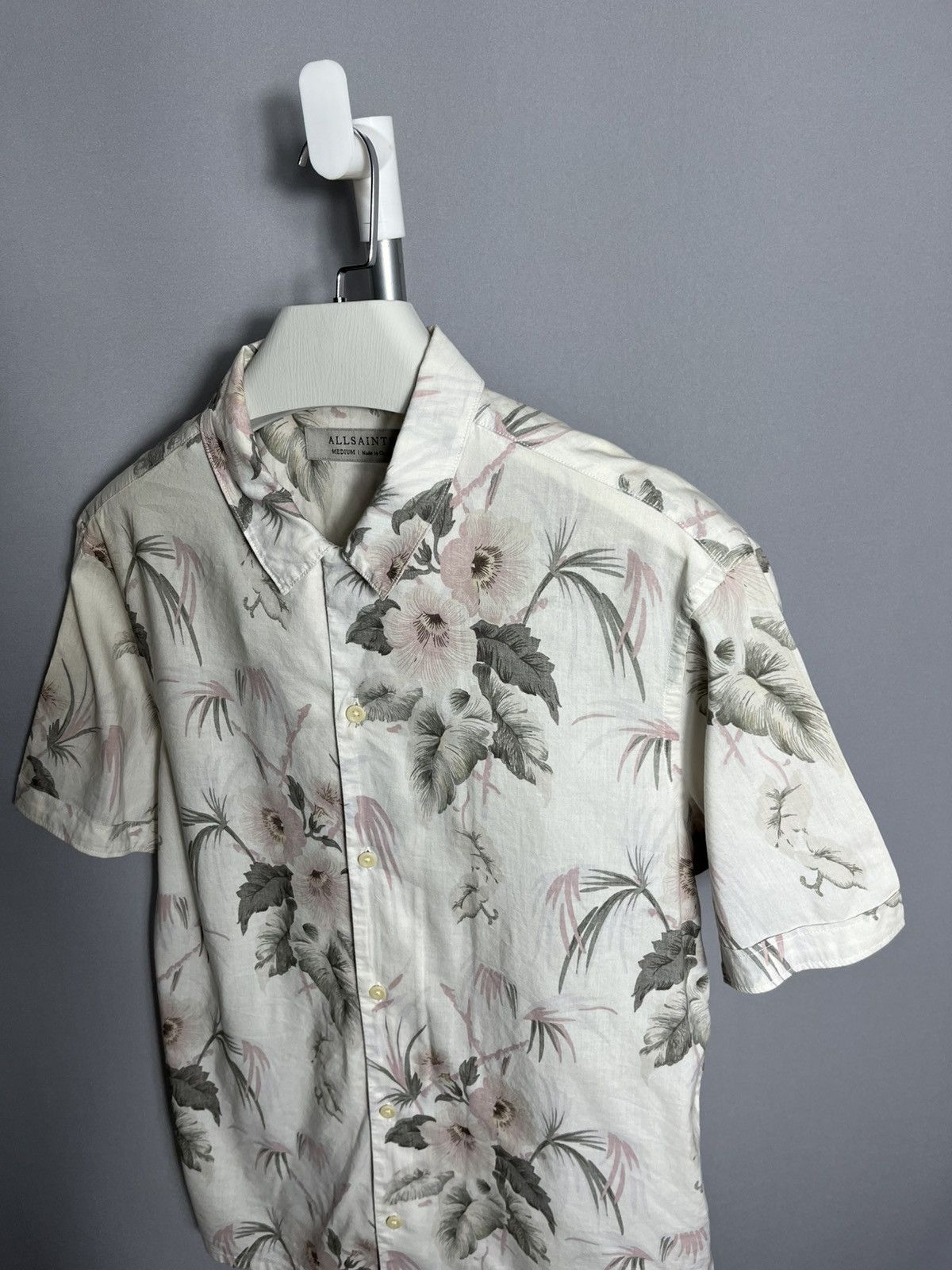 Allsaints Allsaints Mawsim Shirt Flowers Short Sleeve Viscose Mens Size US M / EU 48-50 / 2 - 3 Thumbnail