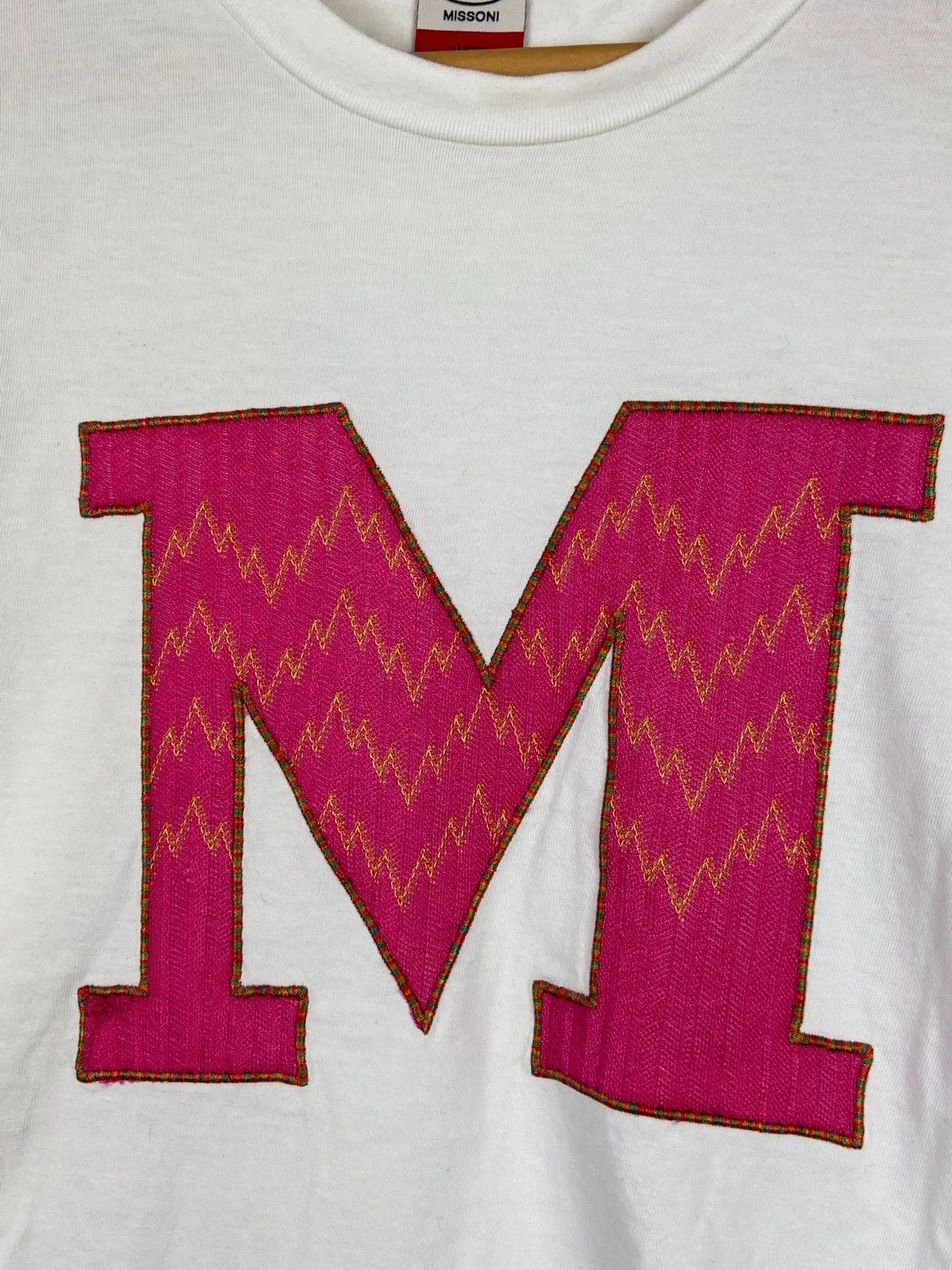 Missoni Missoni white t-shirt big M logo high end vintage Size L / US 10 / IT 46 - 2 Thumbnail