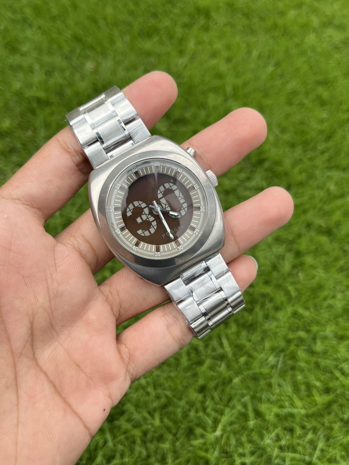 Fossil × Vintage Vintage FOSSIL BIG TIC WATCH NUMBER BROWN Size ONE SIZE - 2 Thumbnail