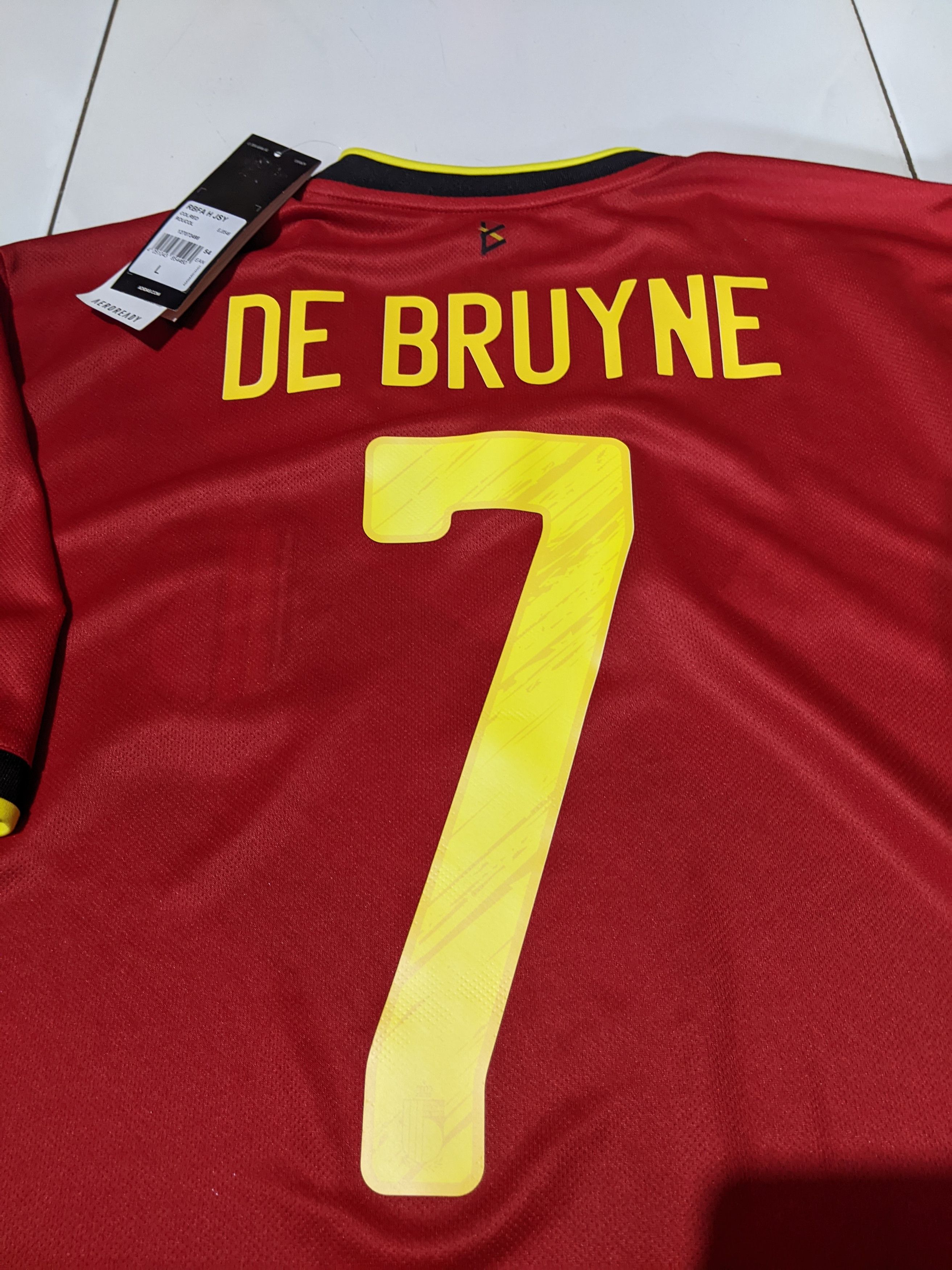 Adidas Belgium Euro 2020-2021 Home Jersey De Bruyne 7 Size US L / EU 52-54 / 3 - 3 Thumbnail