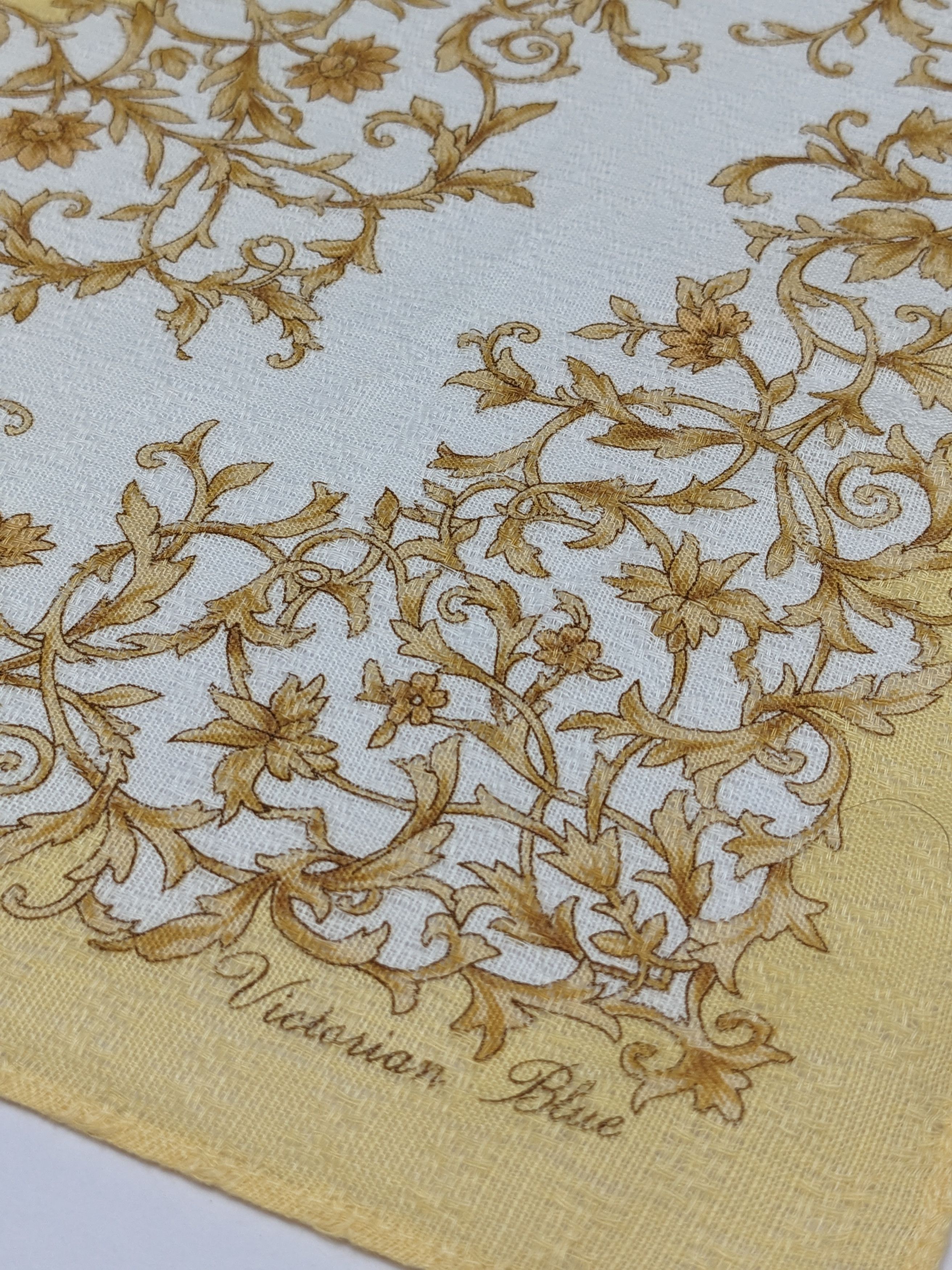 Other VICTORIAN BLUE GOLDEN FILIGREE SCROLLWORK HANDKERCHIEF Size ONE SIZE - 2 Thumbnail