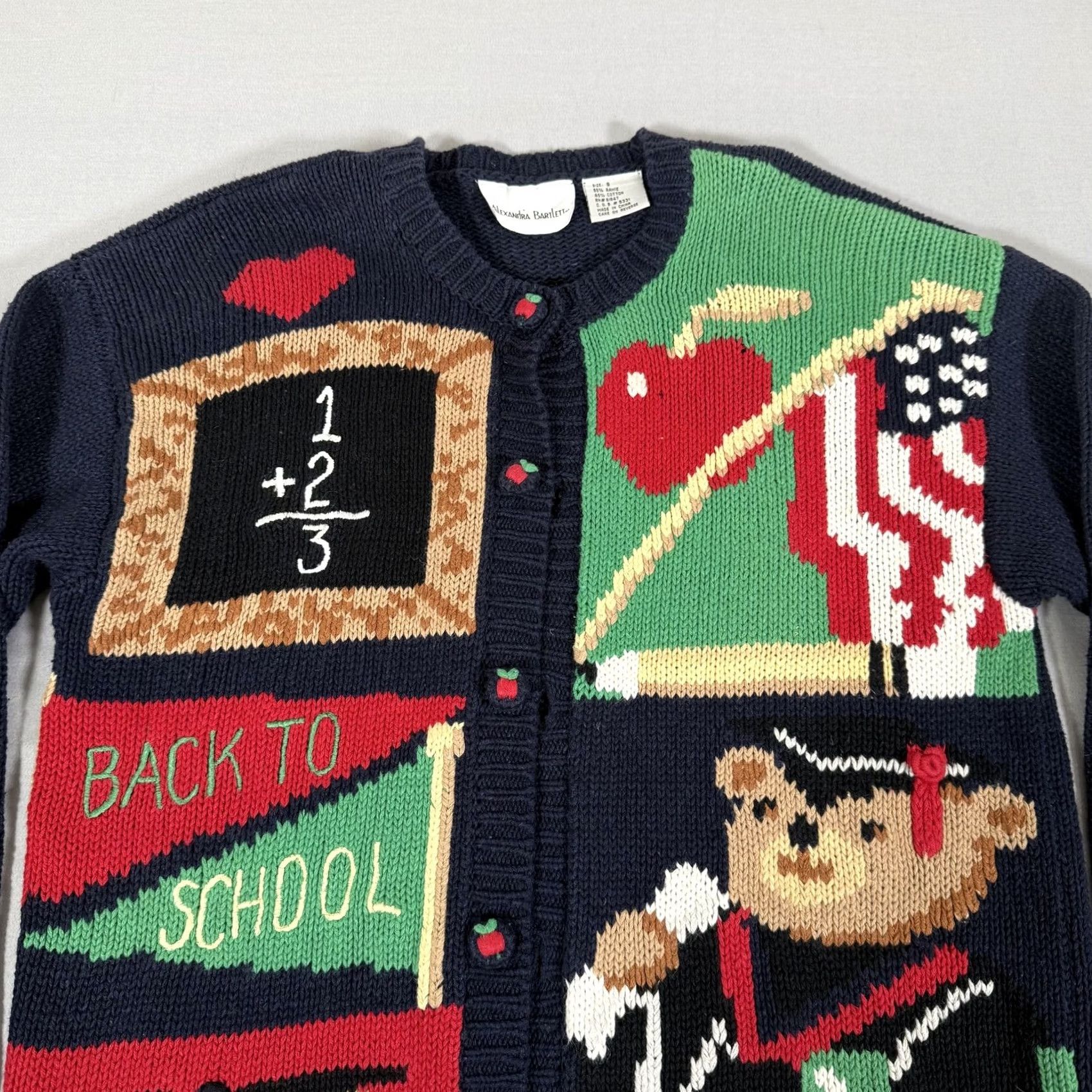 Vintage VINTAGE Alexandra Bartlett Sweater Womens Small School Teacher Owl Cardigan Bear Menus Size S / US 4 / IT 40 - 2 Thumbnail