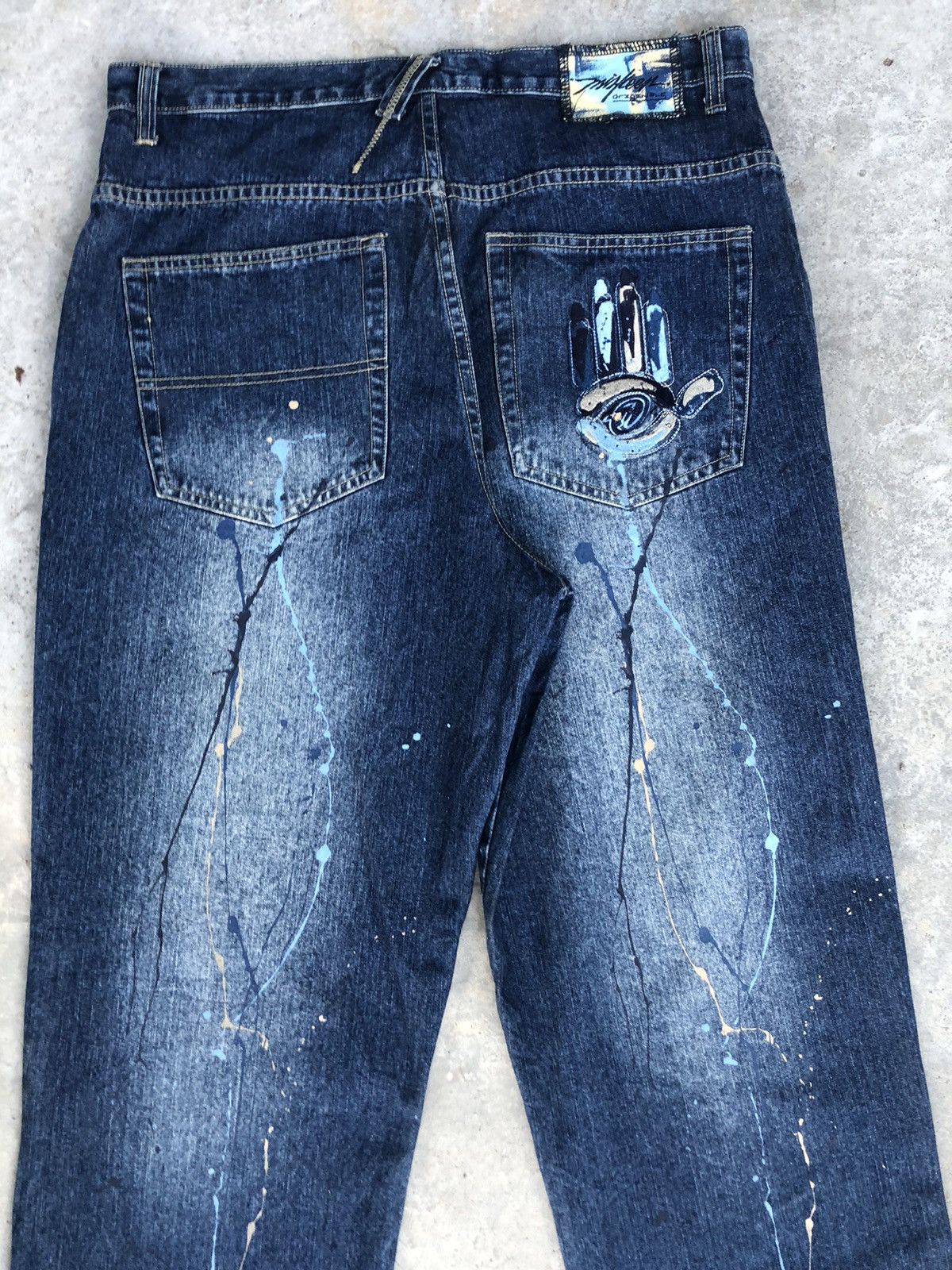 Vintage Miskeen Embroidered Logo Baggy Jeans Distressed Jeans Size US 36 / EU 52 - 8 Thumbnail