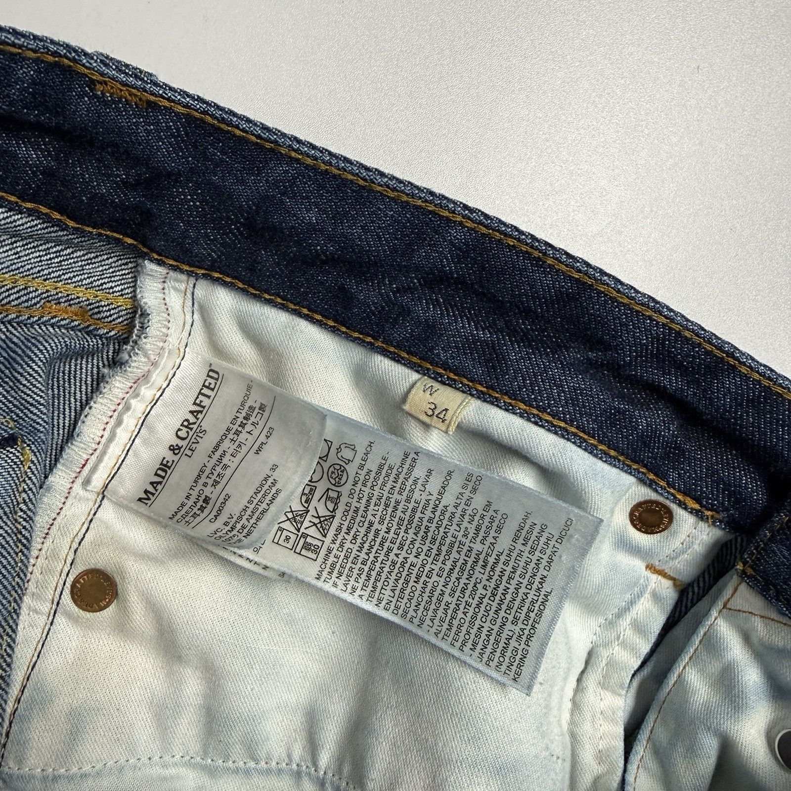 Levi's Levi's Made & Crafted Raw Denim Thumbtak Jeans Mens 34 Dark Size US 34 / EU 50 - 11 Thumbnail
