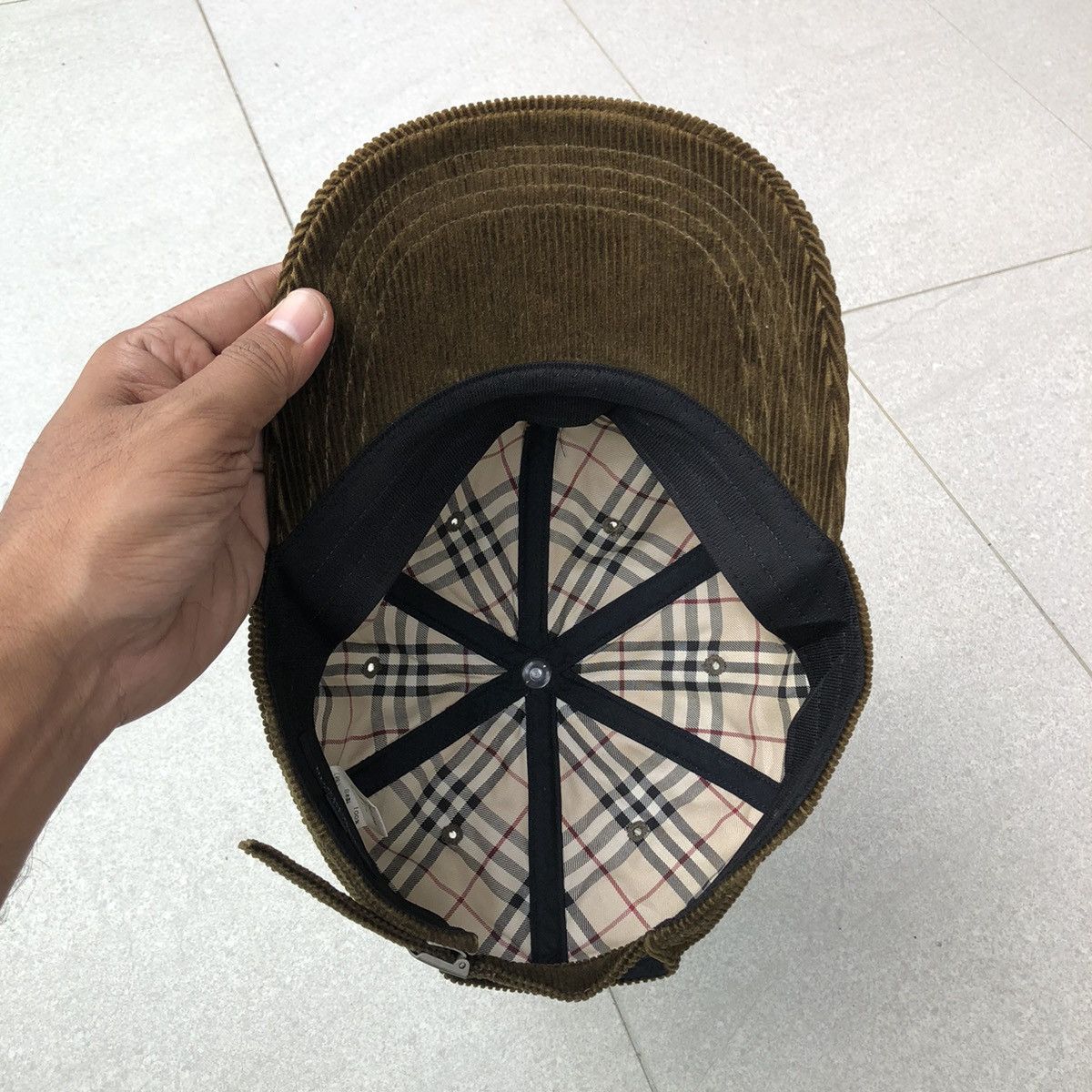 Burberry Burberry London Corduroy Embroidery Logo Adjustable Cap Size ONE SIZE - 6 Thumbnail