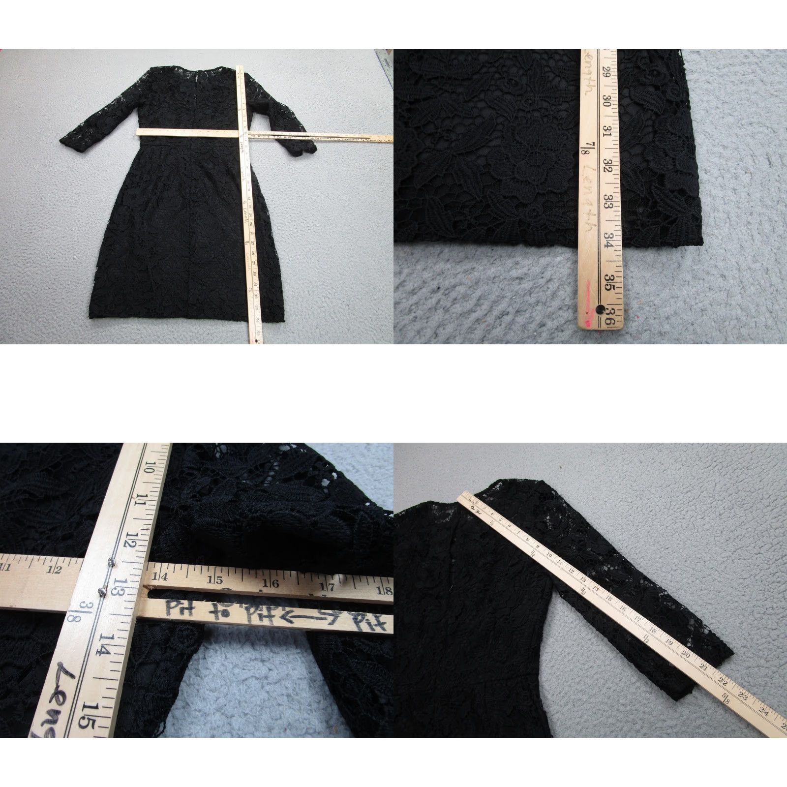 J.Crew J.CREW Collection Dress Womens 00 Black Lace 3/4 Sleeve Sheath Party Cocktail - Little Black Dress Size XXS / US 00 / IT 34 - 8 Thumbnail