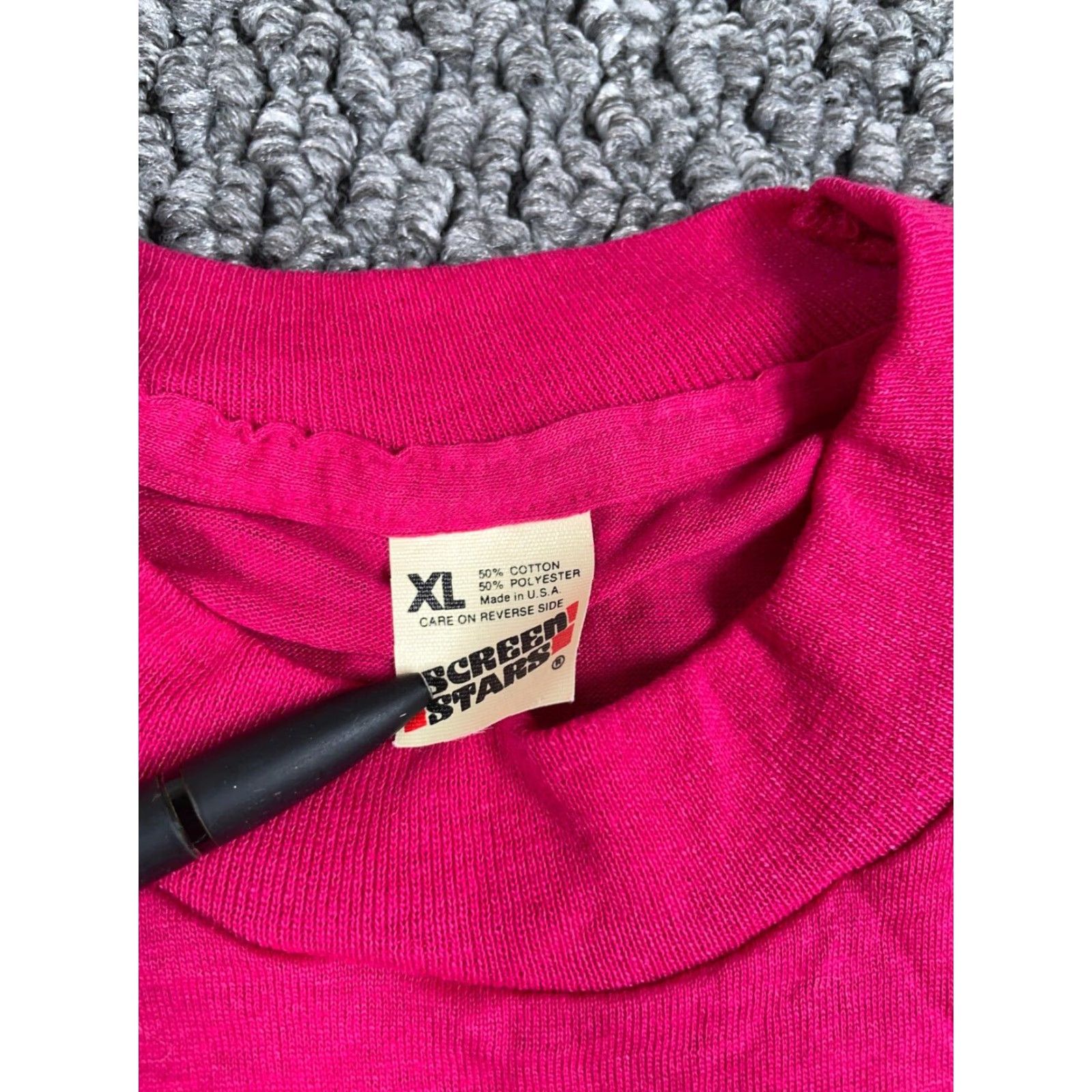 Vintage VINTAGE 80s Screen Stars T-Shirt Mens Adult Medium Pink Cotton Polyester Single Stitch XL Tag 50-50 Crew Neck Short Sleeve 80s 90s Retro Hipster Size US M / EU 48-50 / 2 - 3 Thumbnail