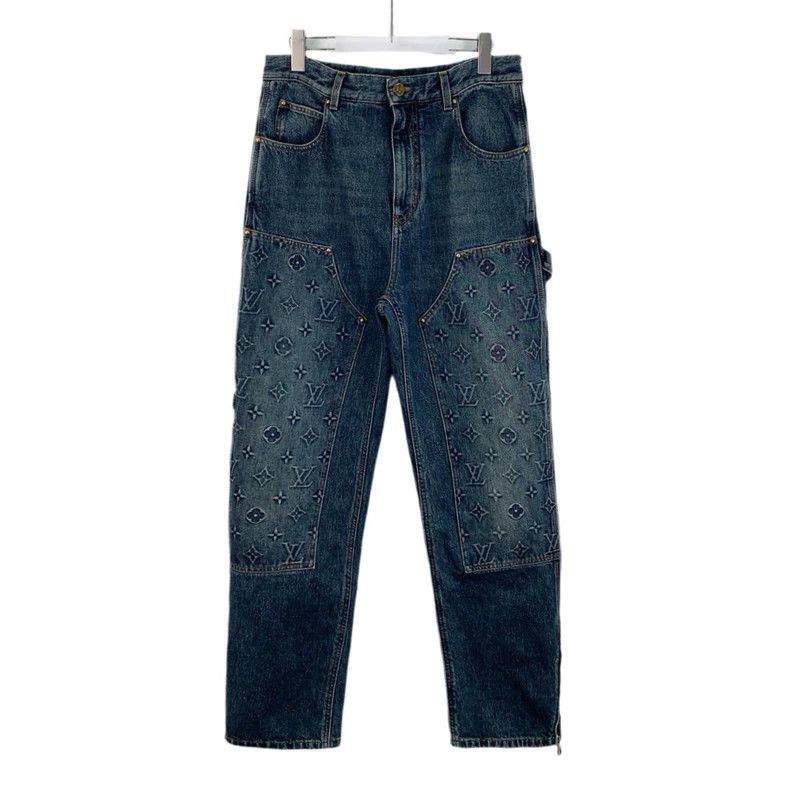 Louis Vuitton Louis Vuitton 23 blue logo embossed cotton casual denim pa Size US 32 / EU 48 - 1 Thumbnail