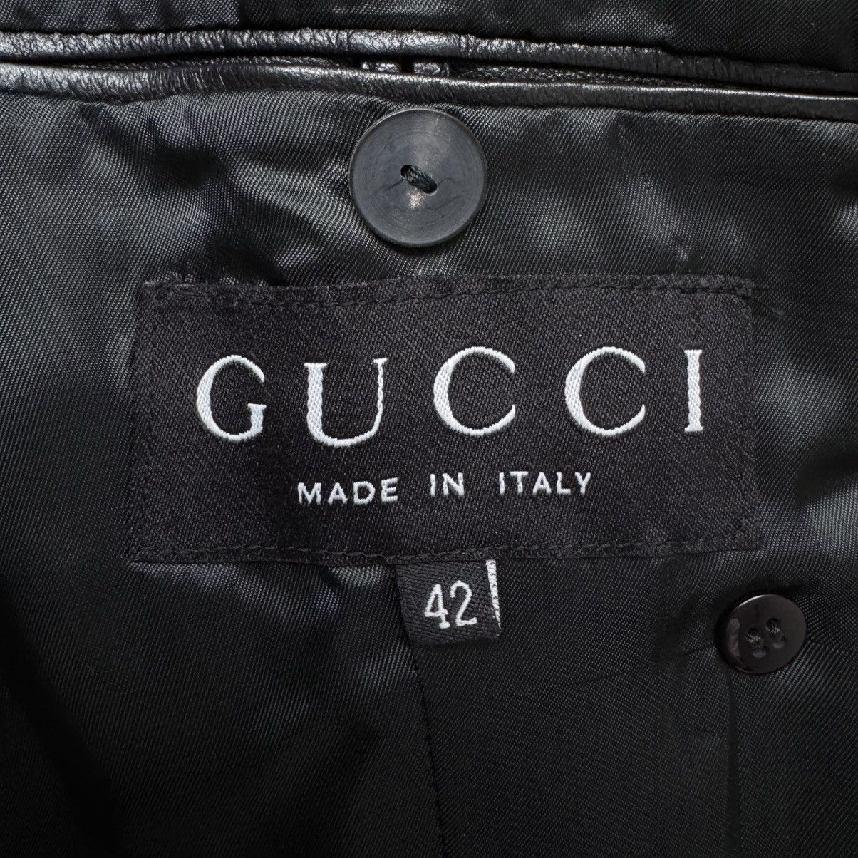 Gucci Gucci By Tom Ford FW1997 Black Leather Blazer Size M / US 6-8 / IT 42-44 - 9 Thumbnail