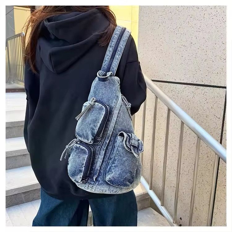 Multi Pocket Crossbody Bag in Blue, Men's