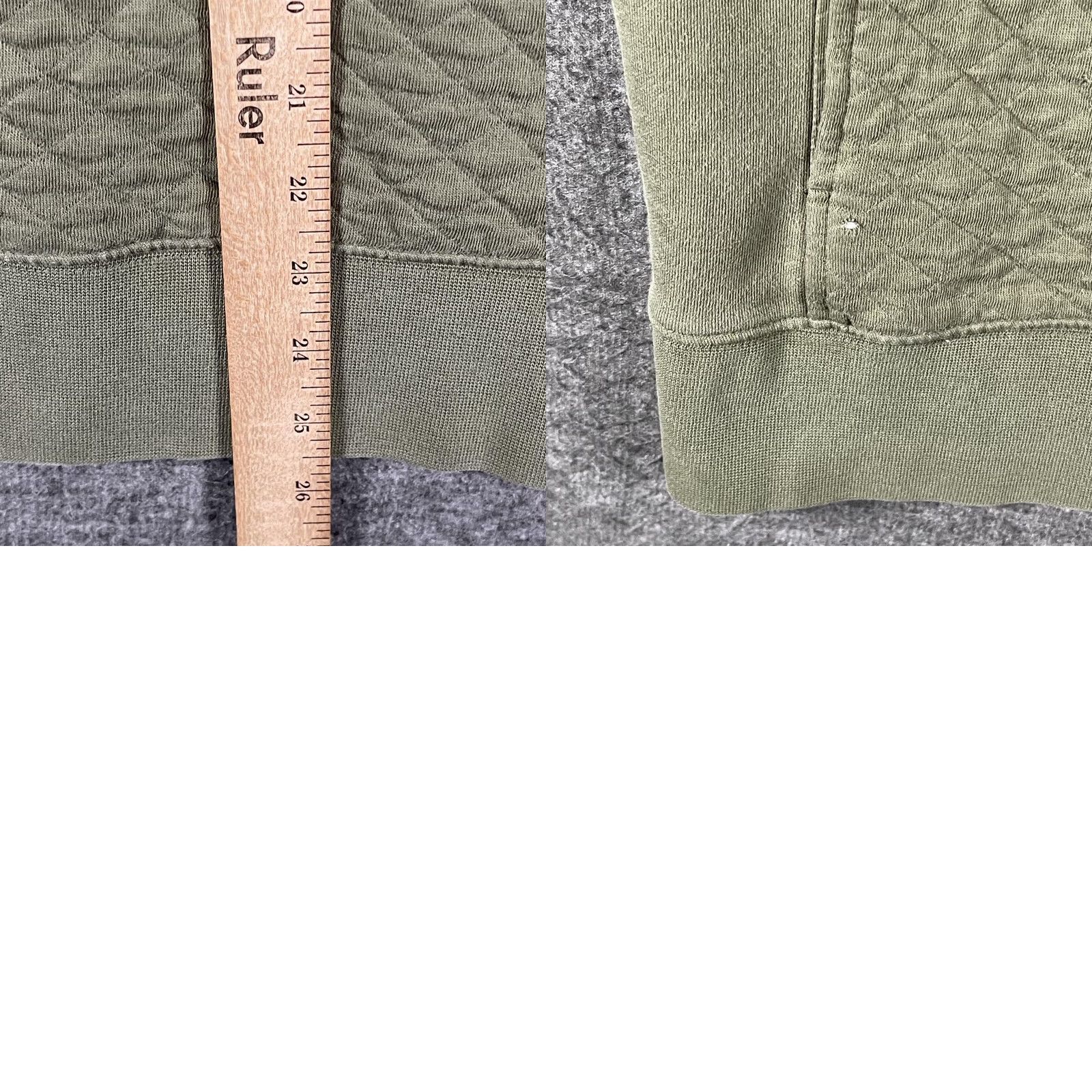 Vintage L.L. Bean Sweatshirt Mens M Green 1/4 Zip Mock Neck Quilted Pullover Geometric Logo Pockets Size US M / EU 48-50 / 2 - 8 Thumbnail