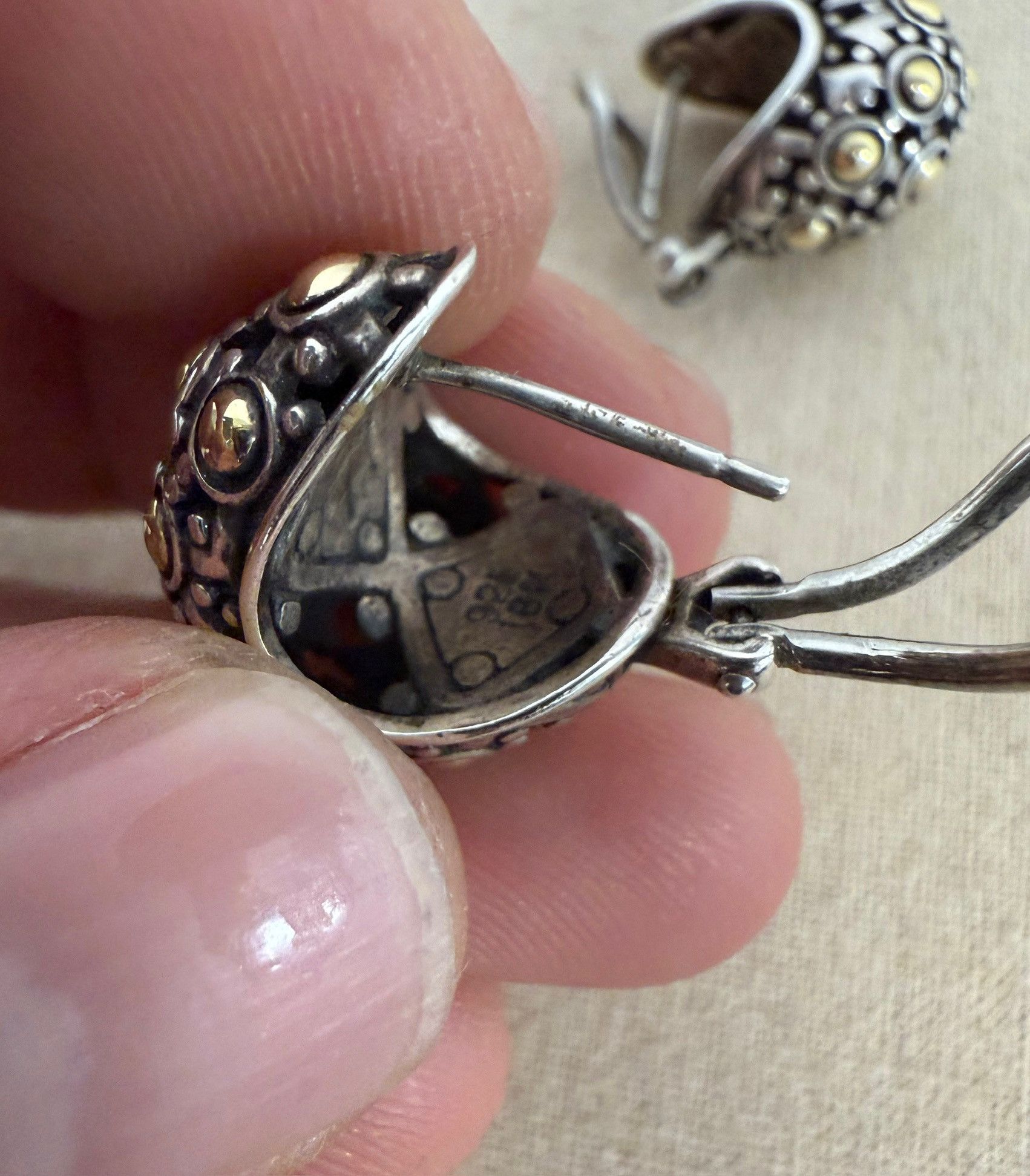 John Hardy John Hardy .925 & 18K Jaisalmer Dot Earrings Size ONE SIZE - 3 Thumbnail