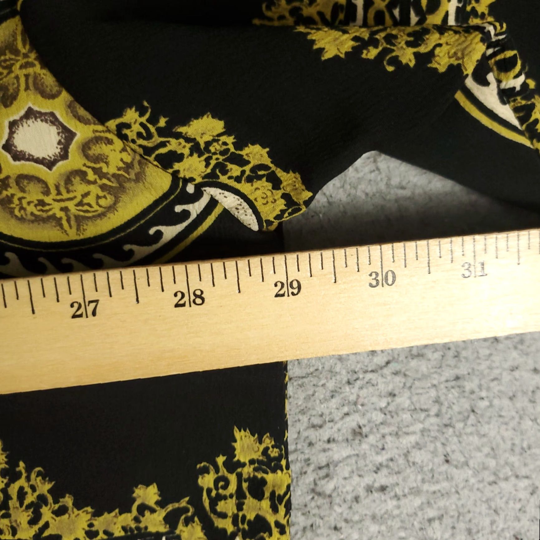 Vintage Monzini Shirt Mens 2X Black Yellow Polyester Vintage Relaxed Fit Button Up Size US XXL / EU 58 / 5 - 6 Thumbnail