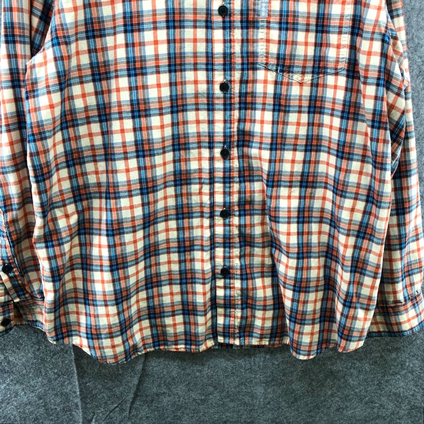 Vintage Coiumbia Long Sleeve Shirt Mens XL Plaid Orange Blue Cotton Woven Button Down Size US XL / EU 56 / 4 - 7 Thumbnail