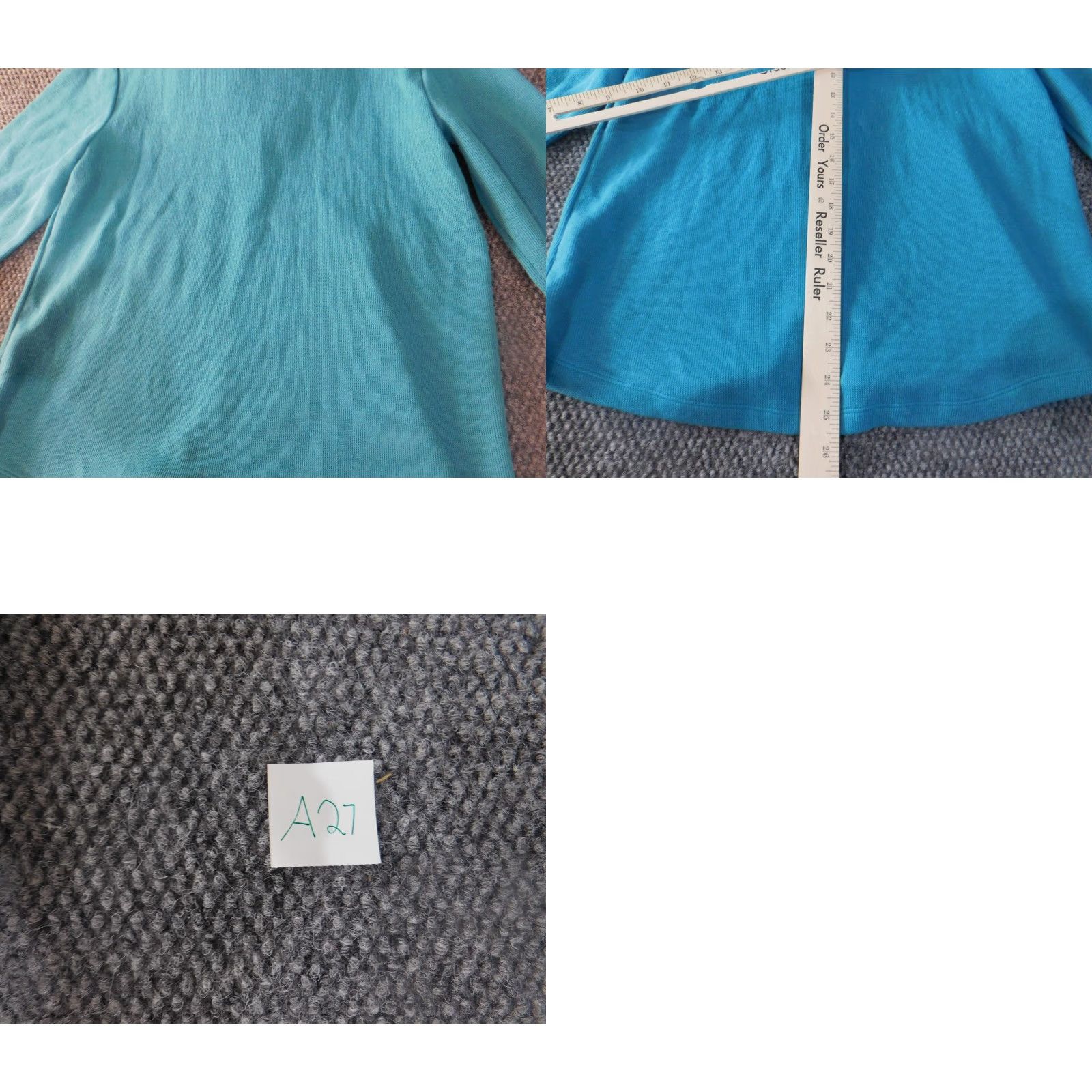 Vintage Rebecca Malone Womens Top Small Blue Stretch Zip Blouse pullover lined collar Size S / US 4 / IT 40 - 9 Thumbnail