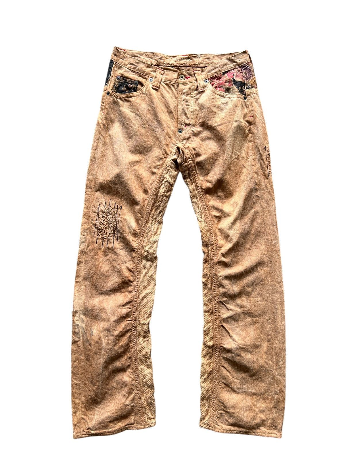 Mizra Jeans Kyoto 🔥 Mizra Jeans Kyoto deconstructed patchwork floral boro Size US 32 / EU 48 - 2 Thumbnail